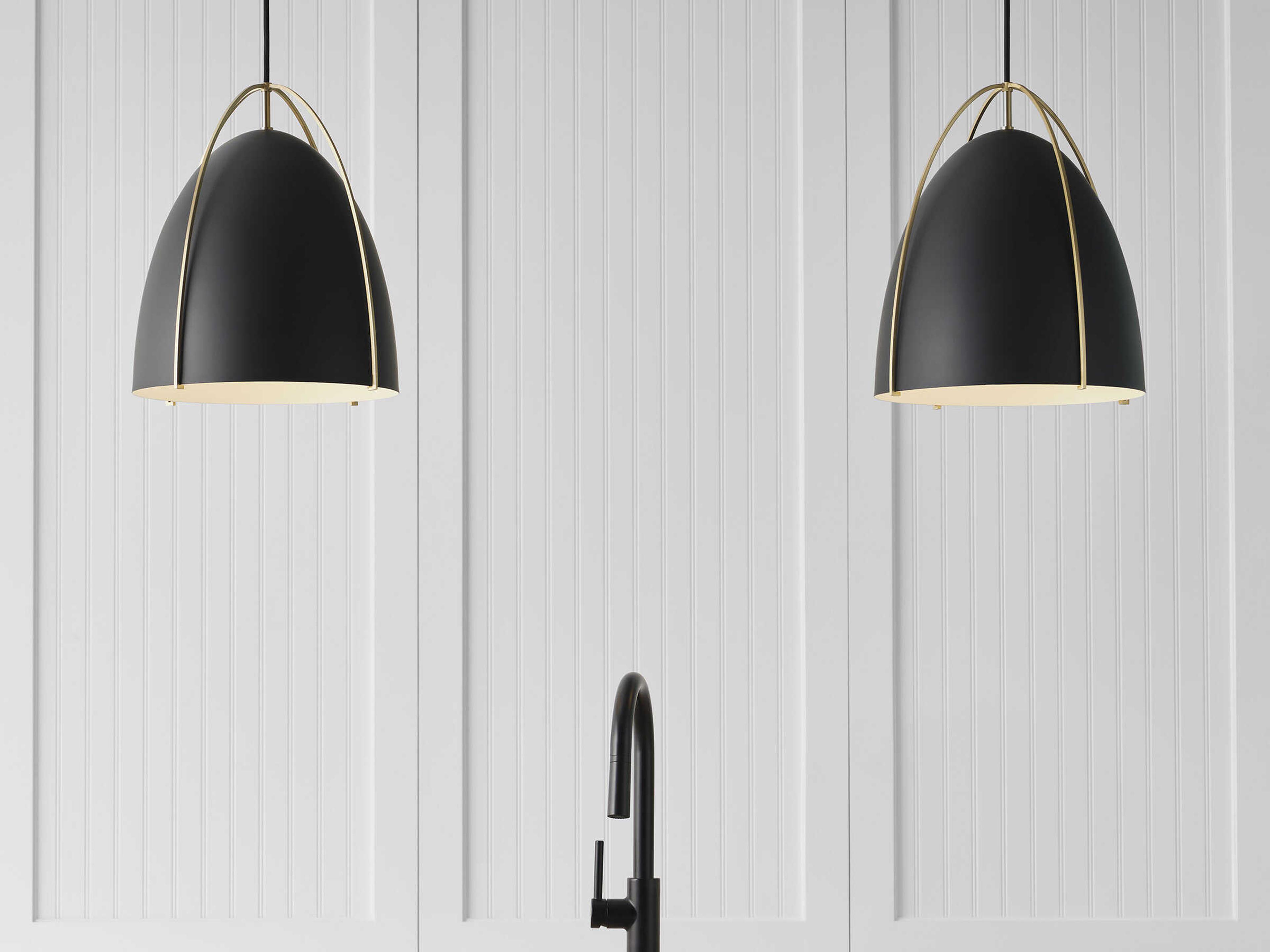 Visual Comfort Studio Norman 1-Light Satin Brass Pendant