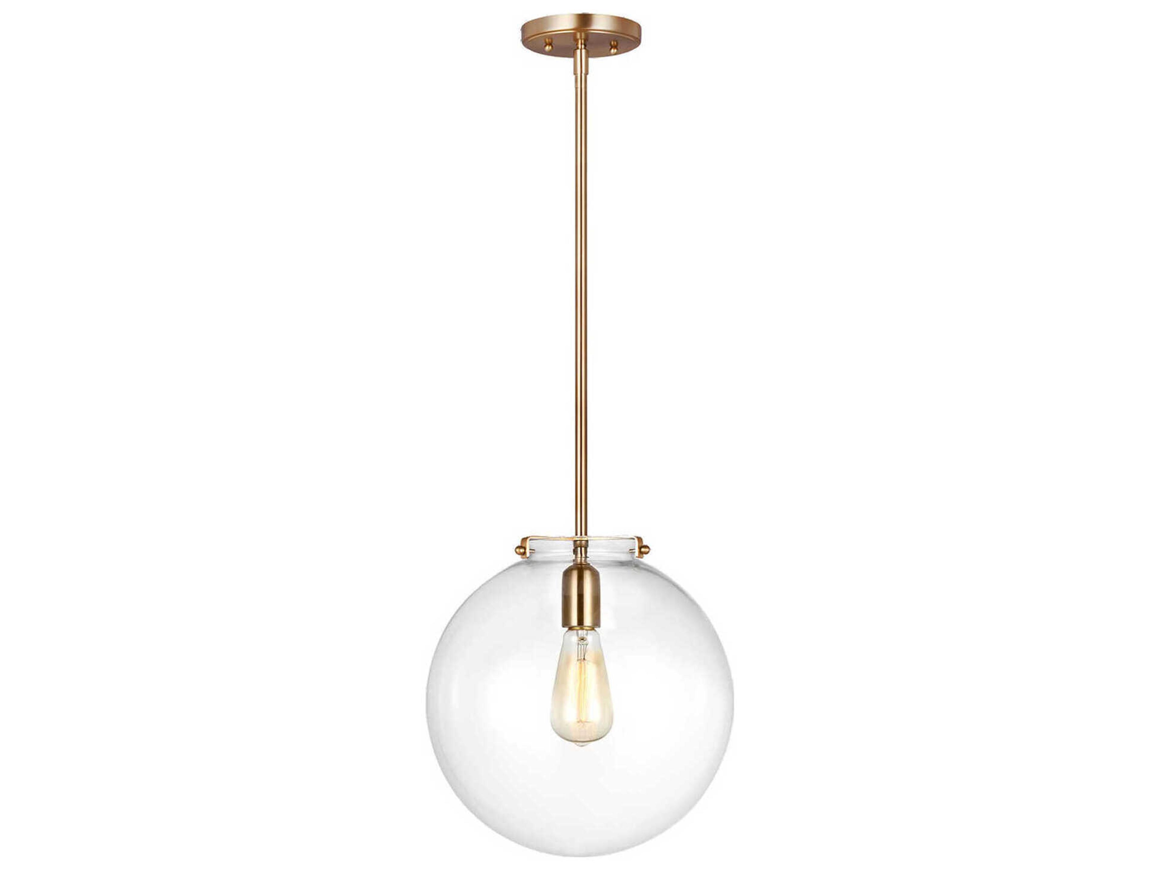 Kate 1 Light Sphere Pendant Satin Brass