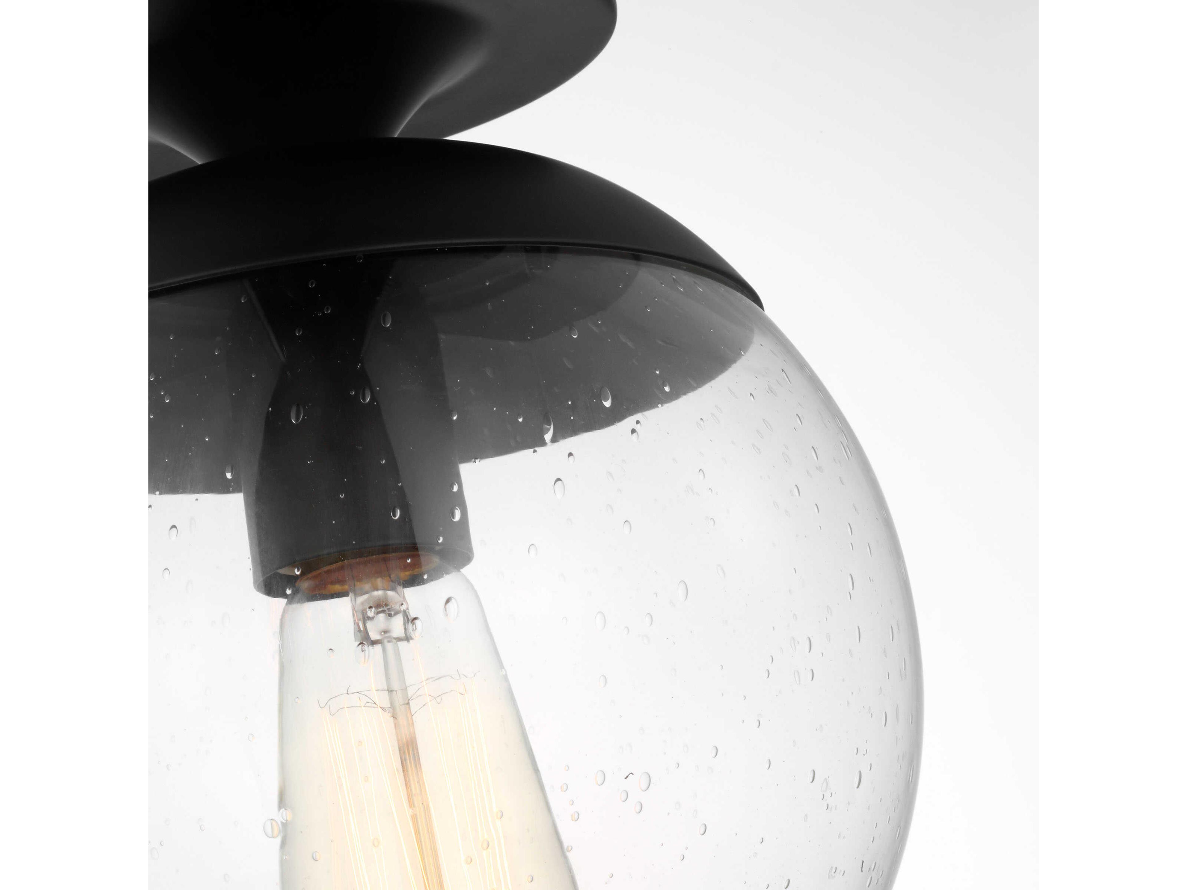 Visual Comfort Studio Leo 1-Light Midnight Black Globe Semi Flush Mount