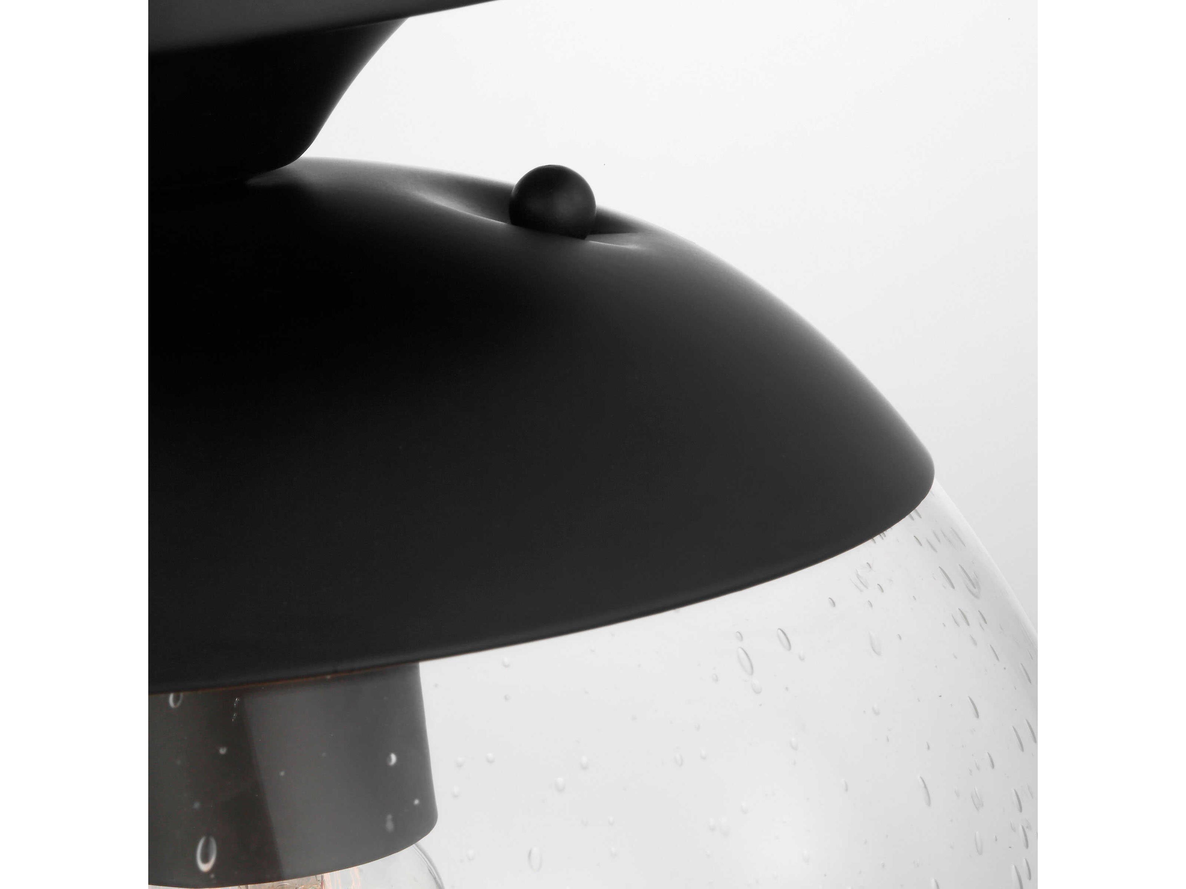 Visual Comfort Studio Leo 1-Light Midnight Black Globe Semi Flush Mount