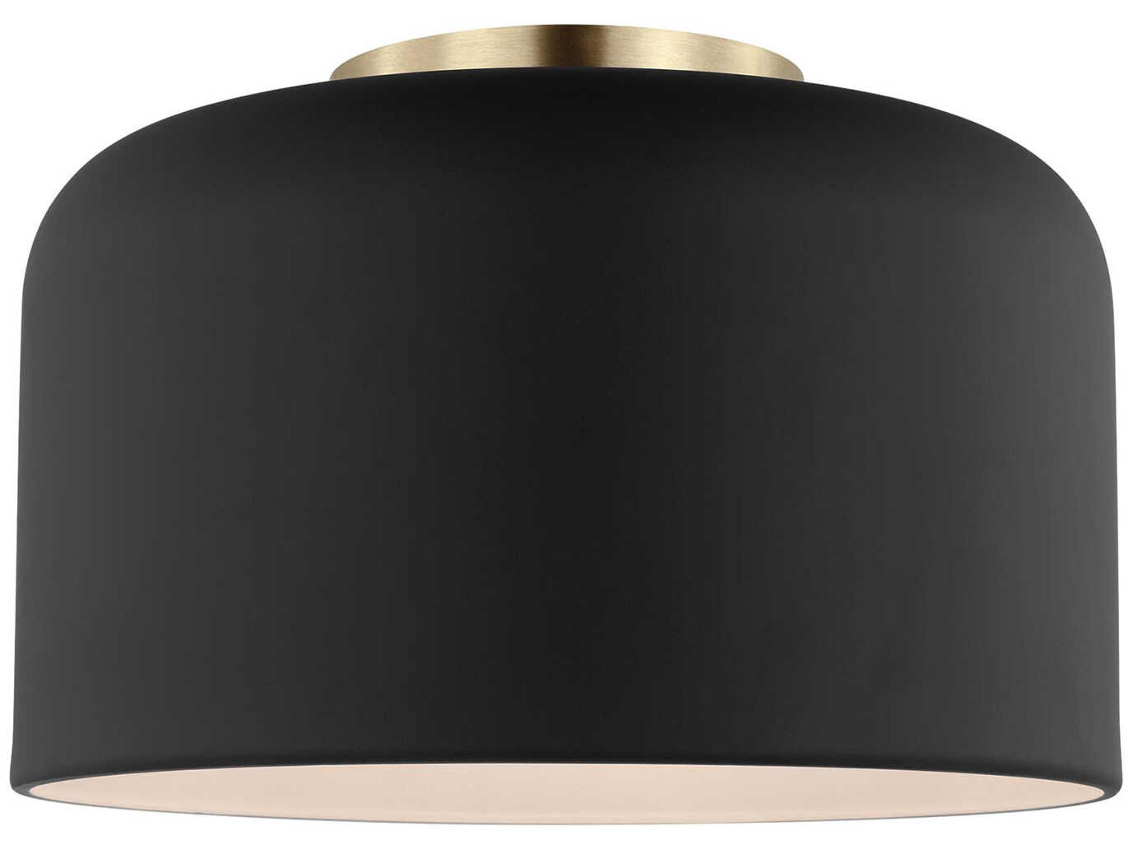 Malone 1 Light Small Flush Mount Ceiling Light Midnight Black