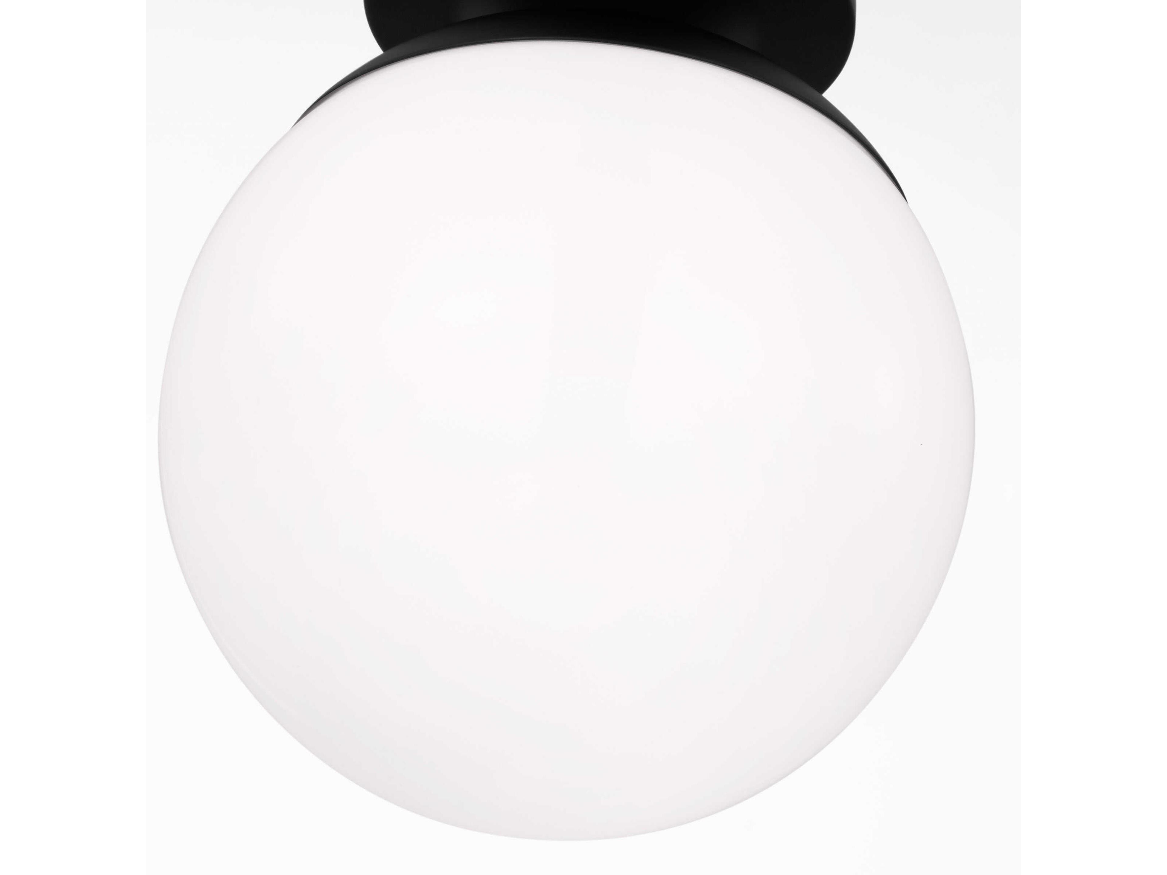 Visual Comfort Studio Leo 1-Light Midnight Black Globe Semi Flush Mount