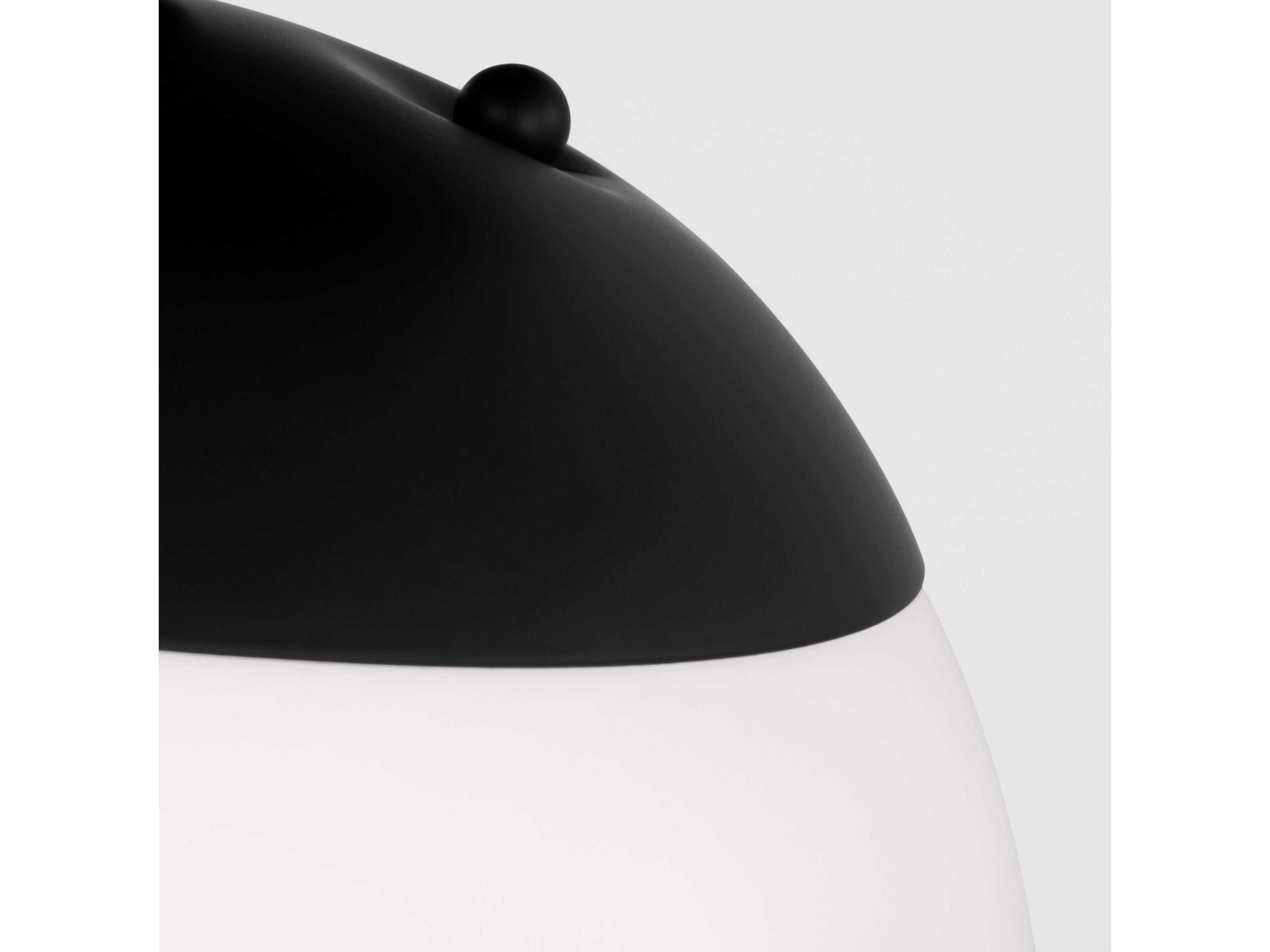 Visual Comfort Studio Leo 1-Light Midnight Black Globe Semi Flush Mount