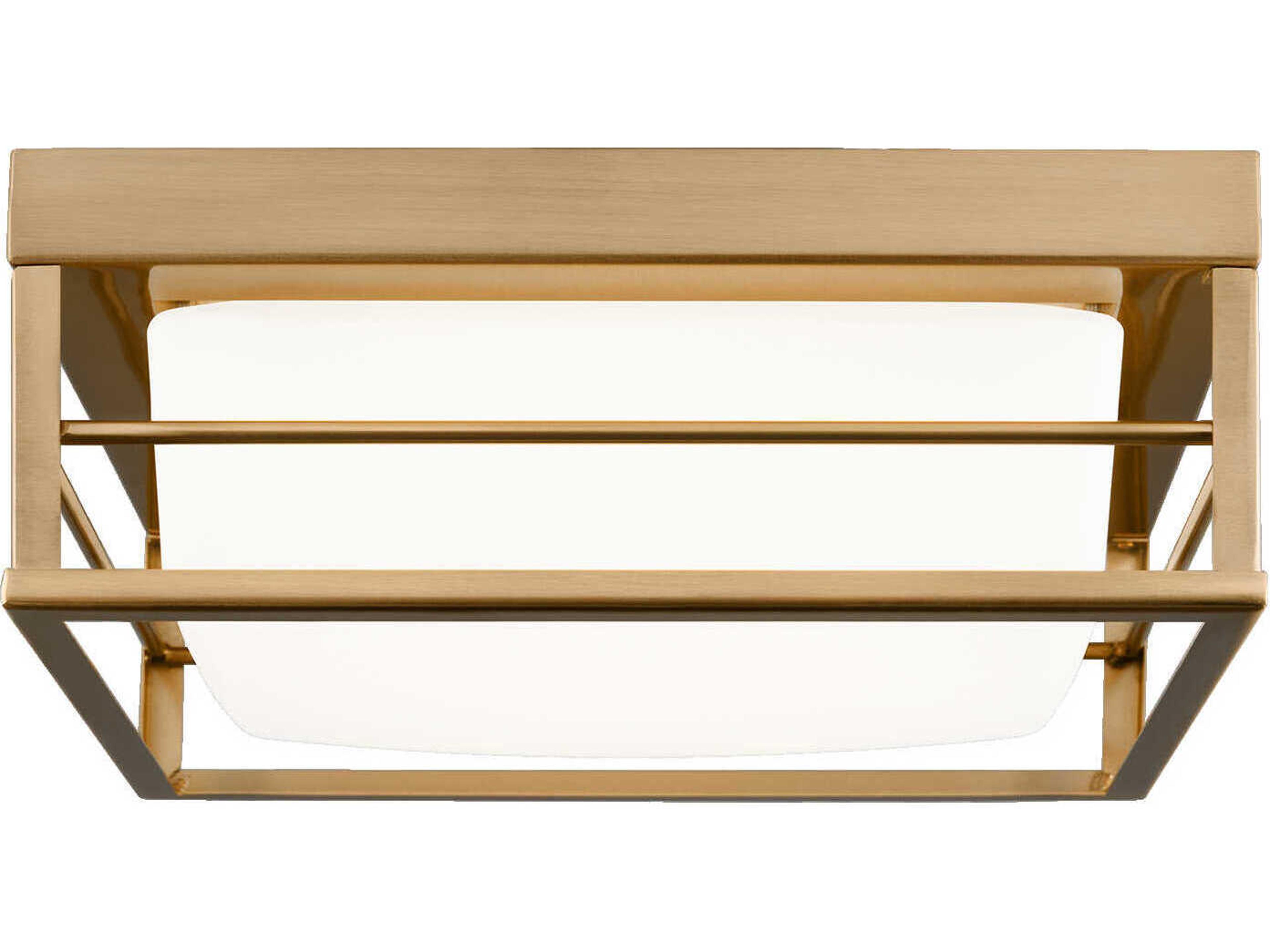 LED Flush Mount Light Dearborn Satin Brass 10-Inch