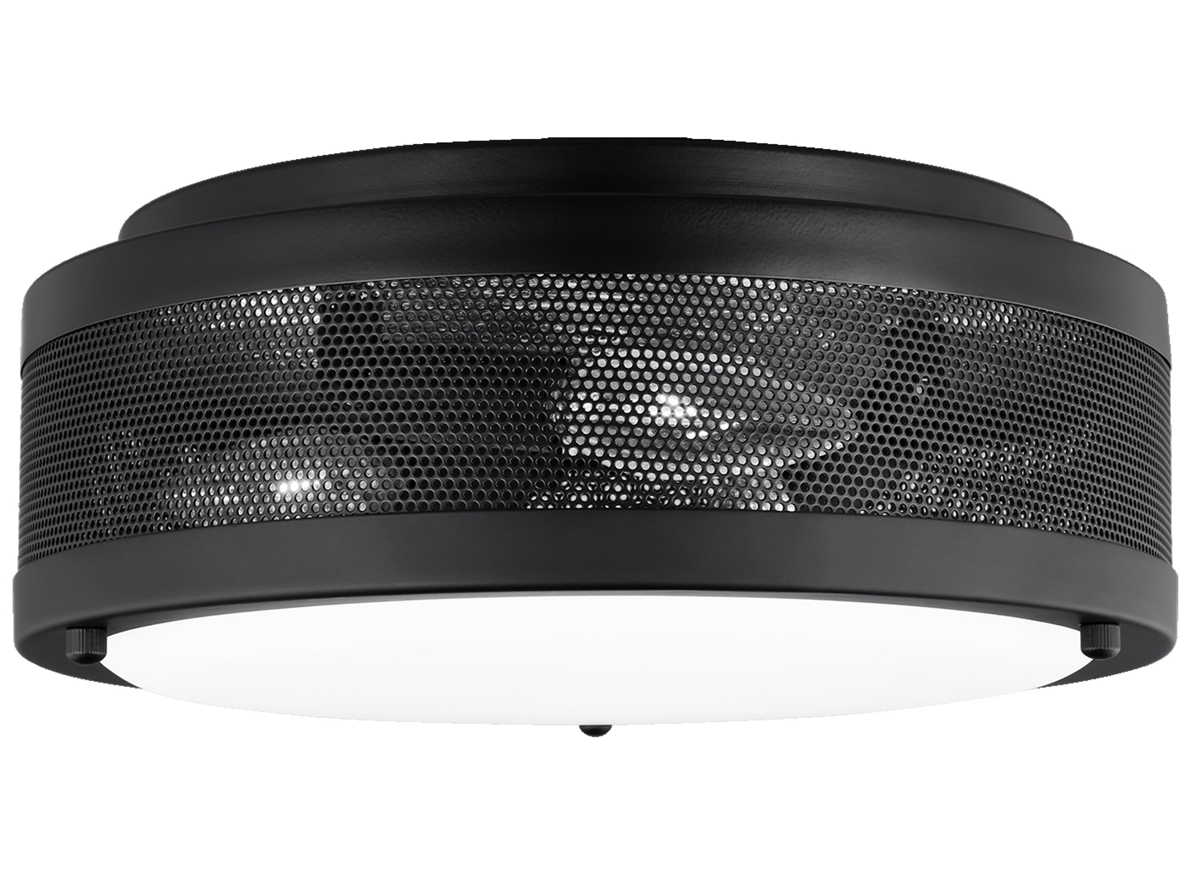 Vander 3 Light Medium Flush Mount Ceiling Light Midnight Black Mesh Metal