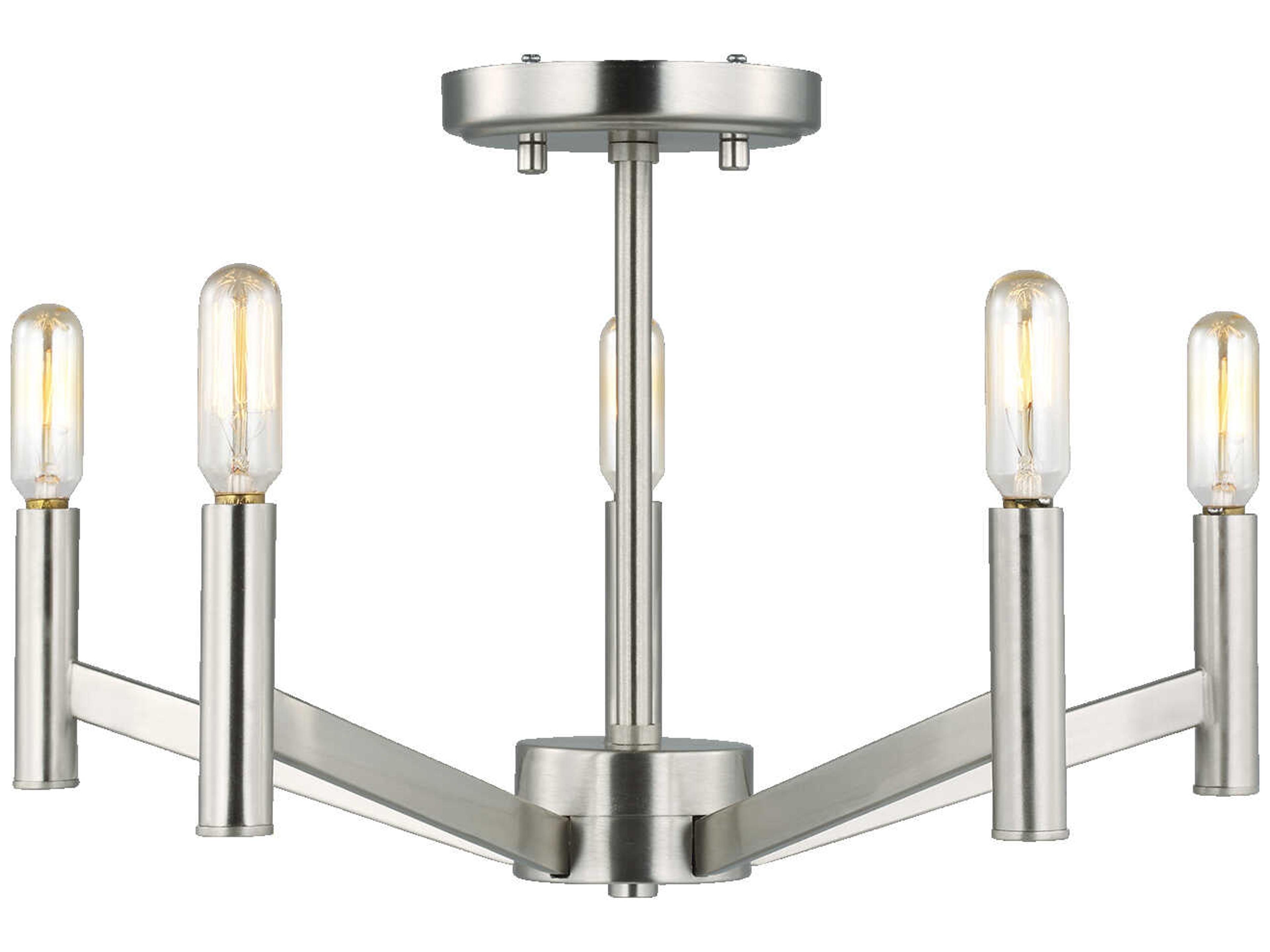 Visual Comfort Studio Vector 5-Light Brushed Nickel Semi Flush Mount