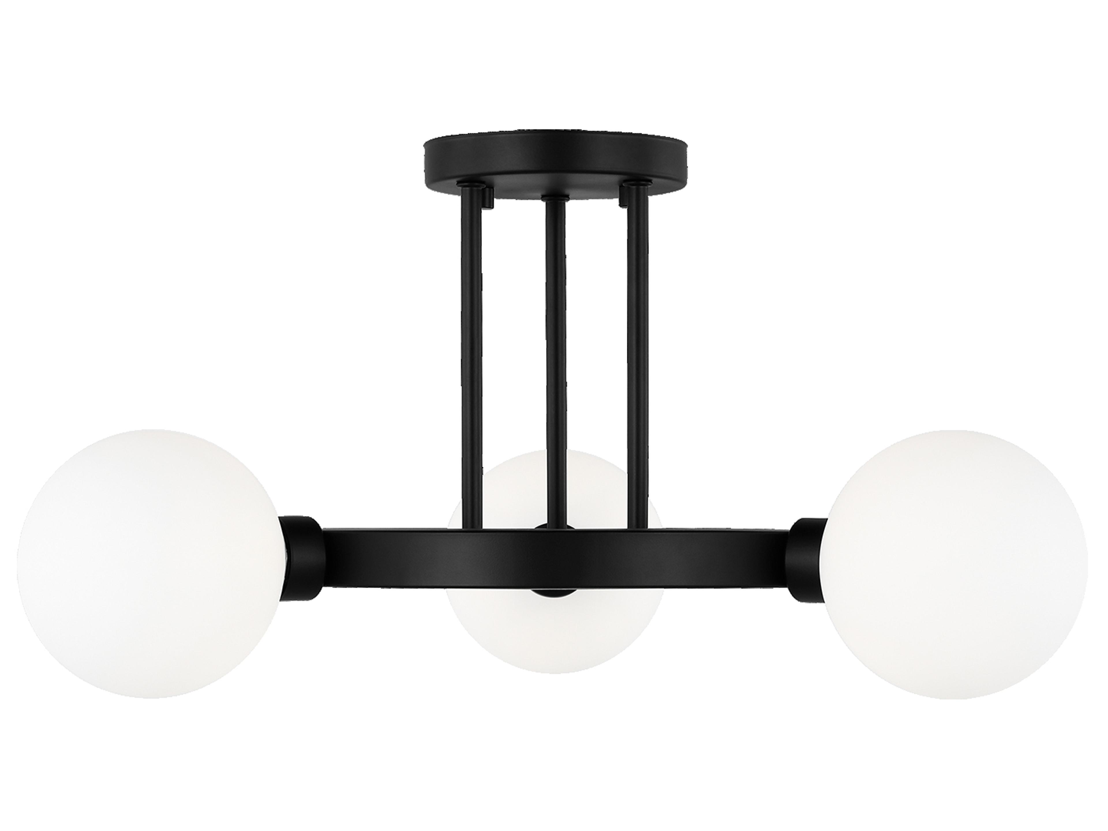 Semi Flush Mount Ceiling Light Clybourn 3 Light Midnight Black