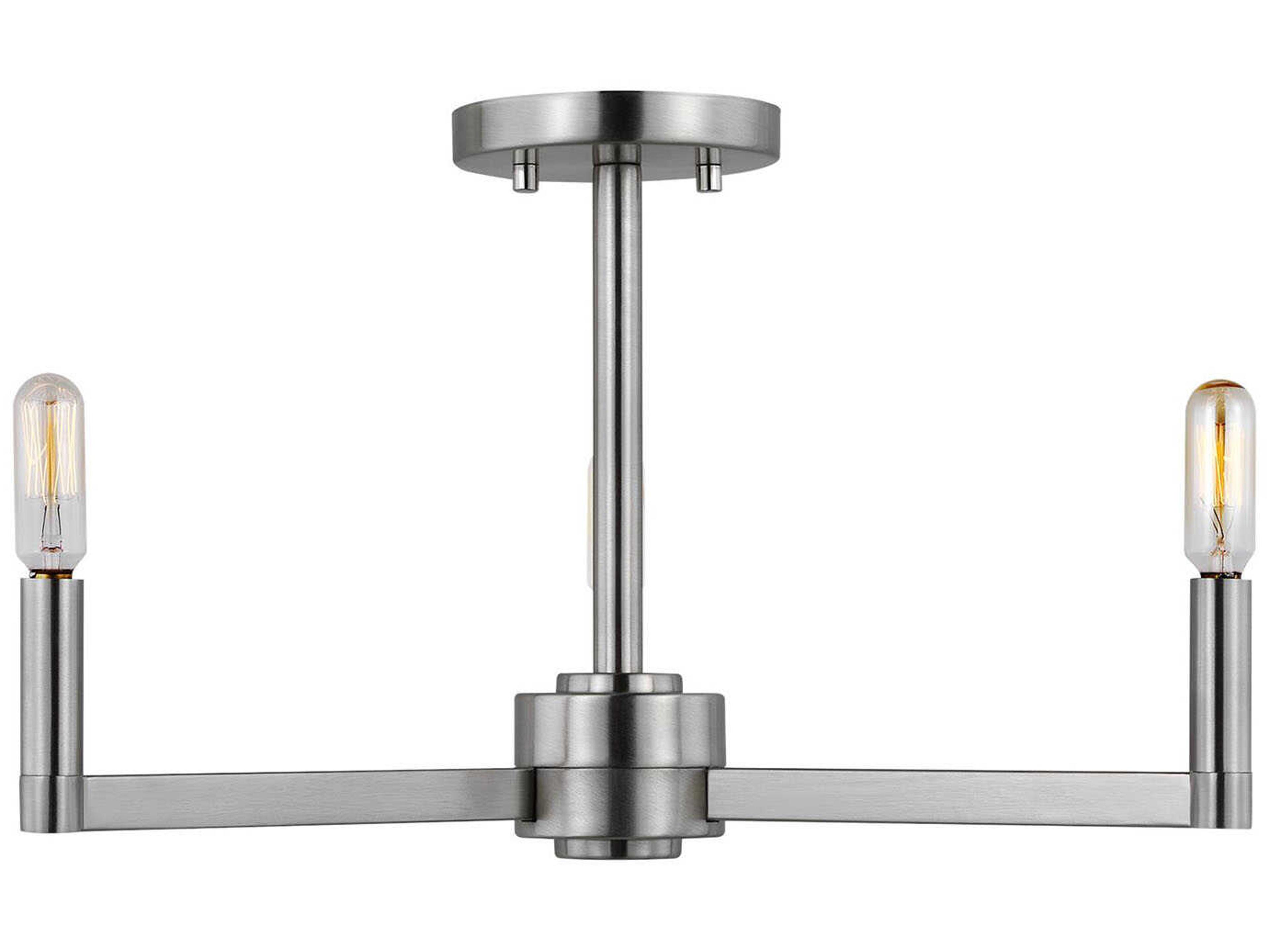 Fullton Semi Flush Mount Ceiling Light Brushed Nickel 3 Light