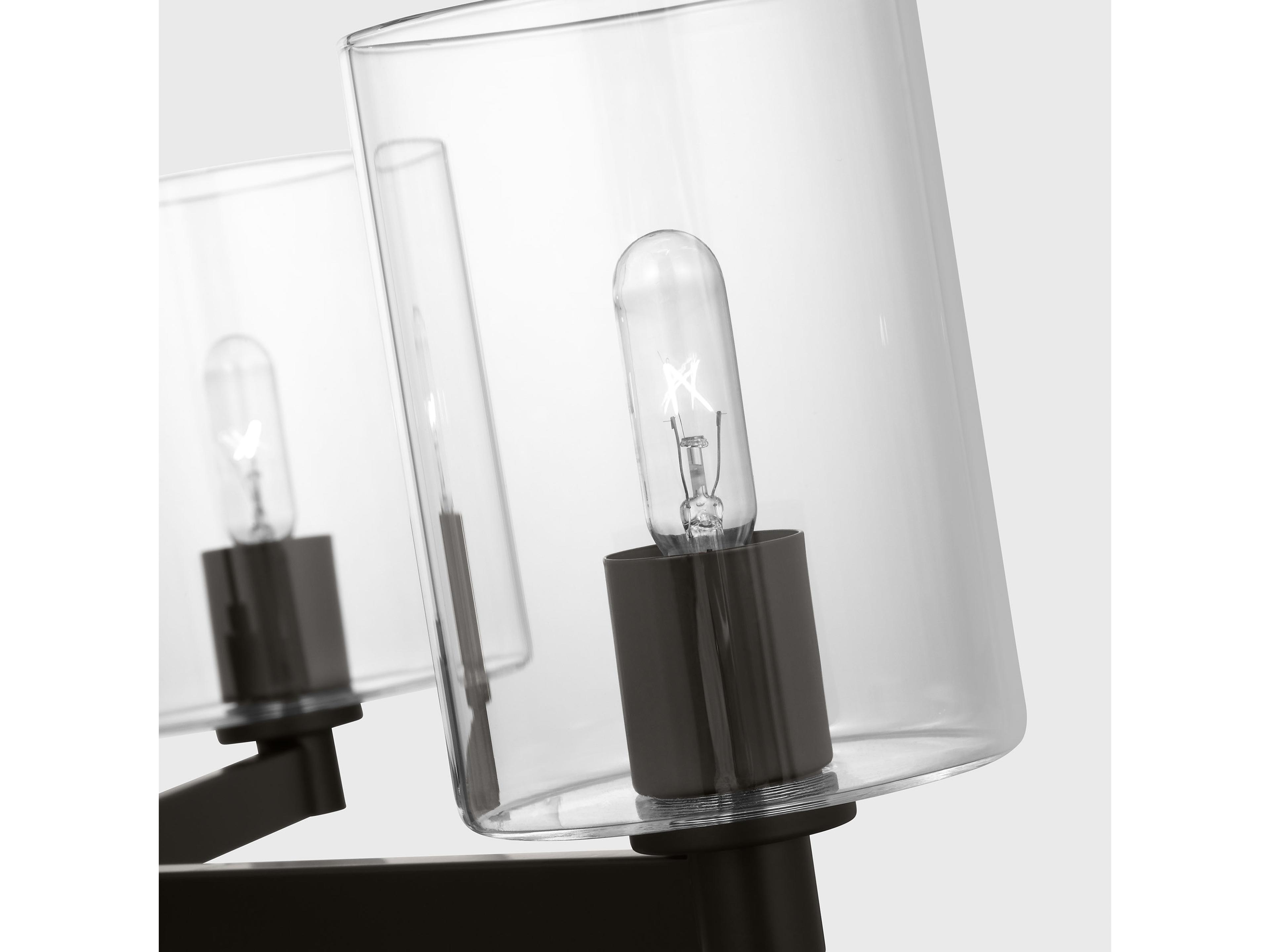 Visual Comfort Studio Fullton 3-Light Midnight Black Cylinder Semi Flush Mount