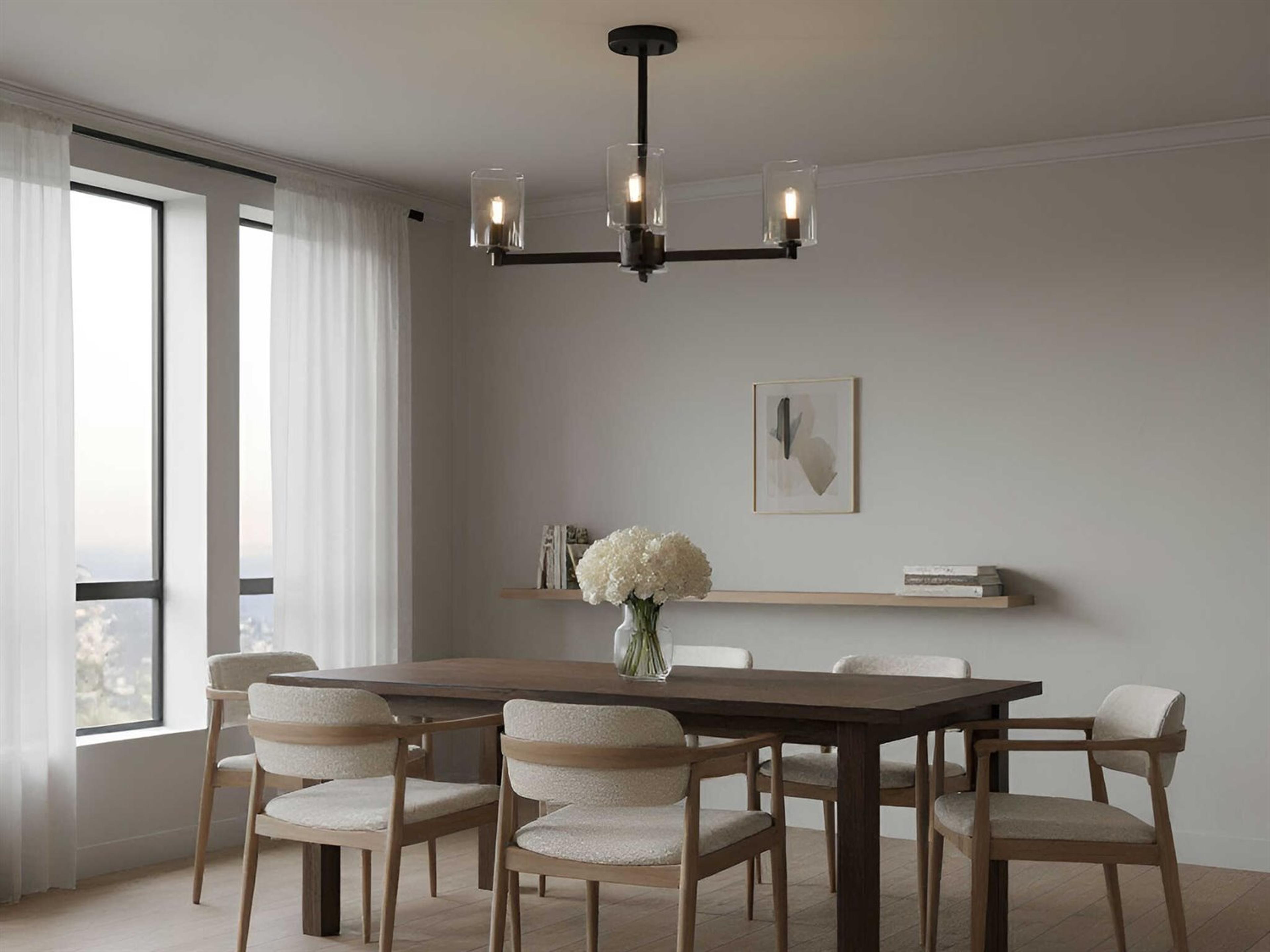 Visual Comfort Studio Fullton 3-Light Midnight Black Cylinder Semi Flush Mount