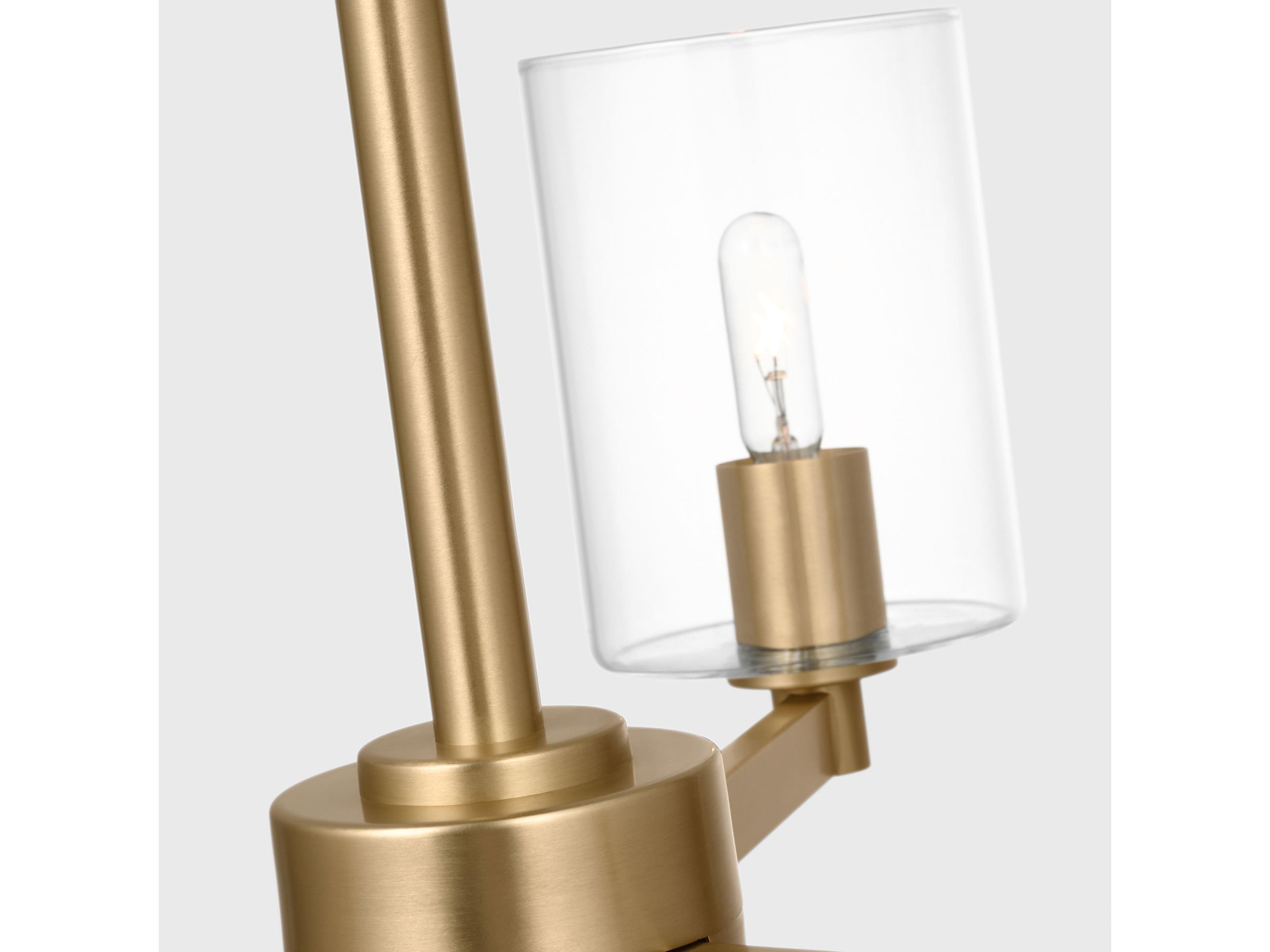 Visual Comfort Studio Fullton 3-Light Satin Brass Cylinder Semi Flush Mount