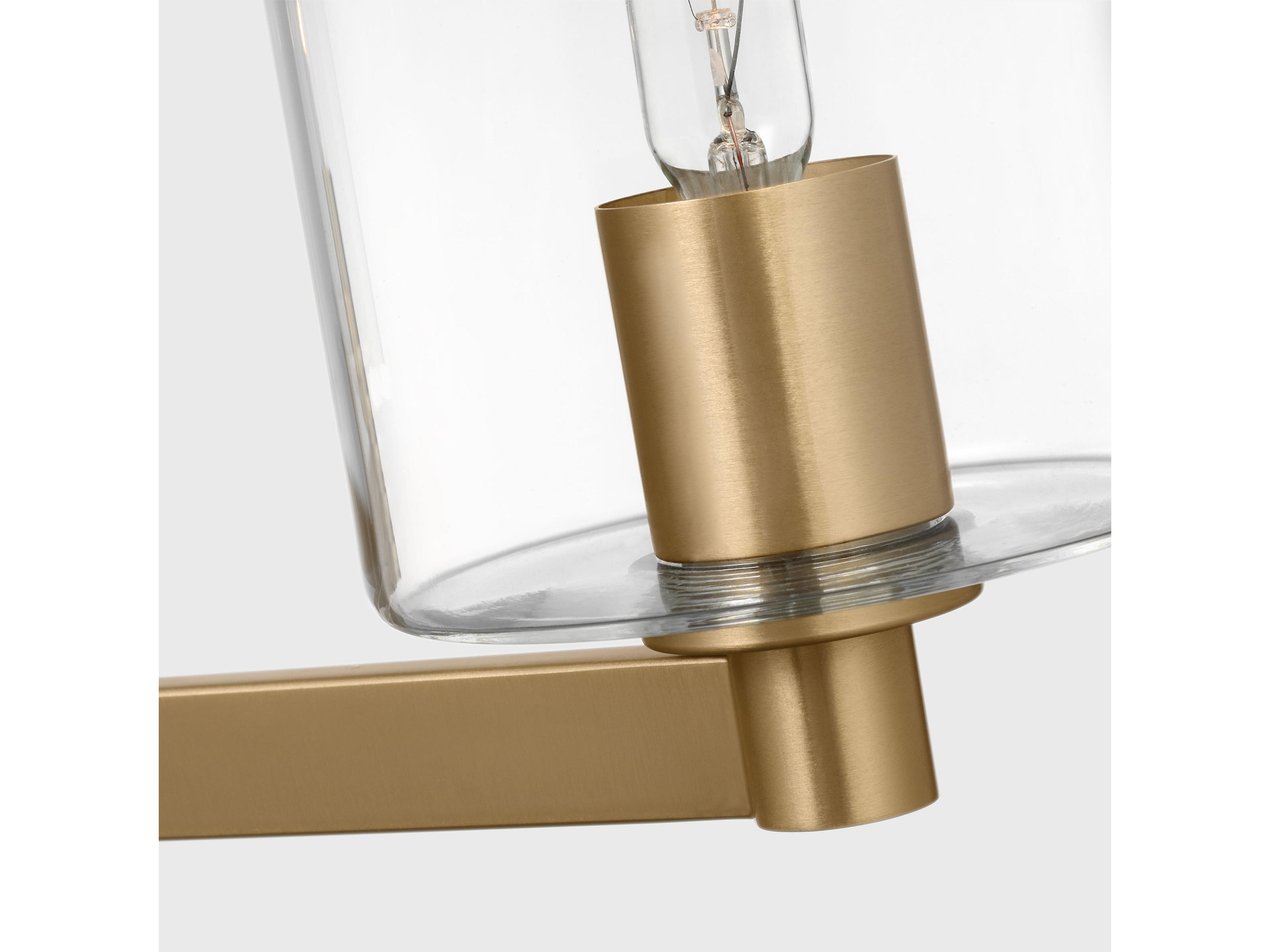 Visual Comfort Studio Fullton 3-Light Satin Brass Cylinder Semi Flush Mount