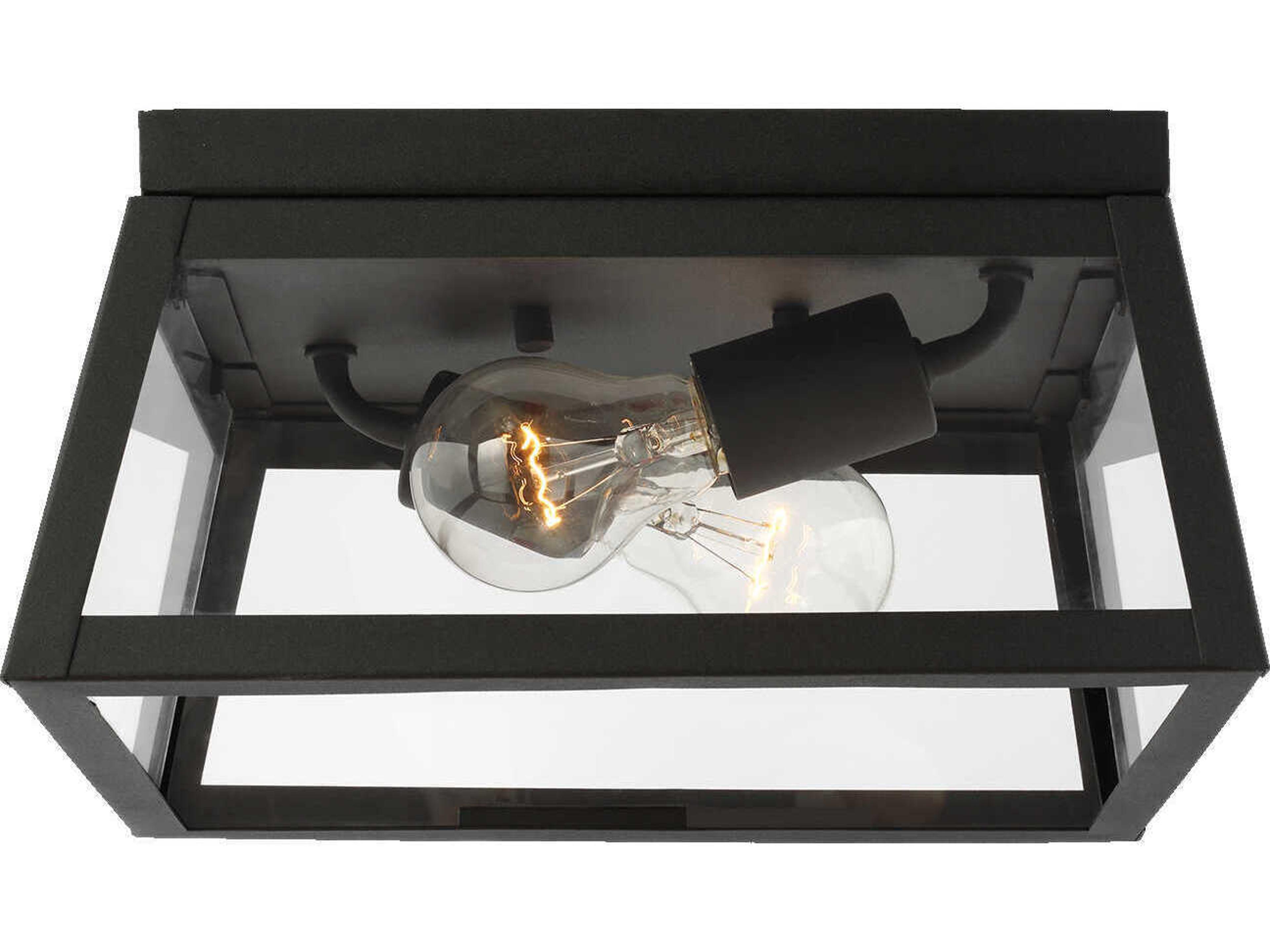 Founders 2-Light Black Outdoor Flush Mount