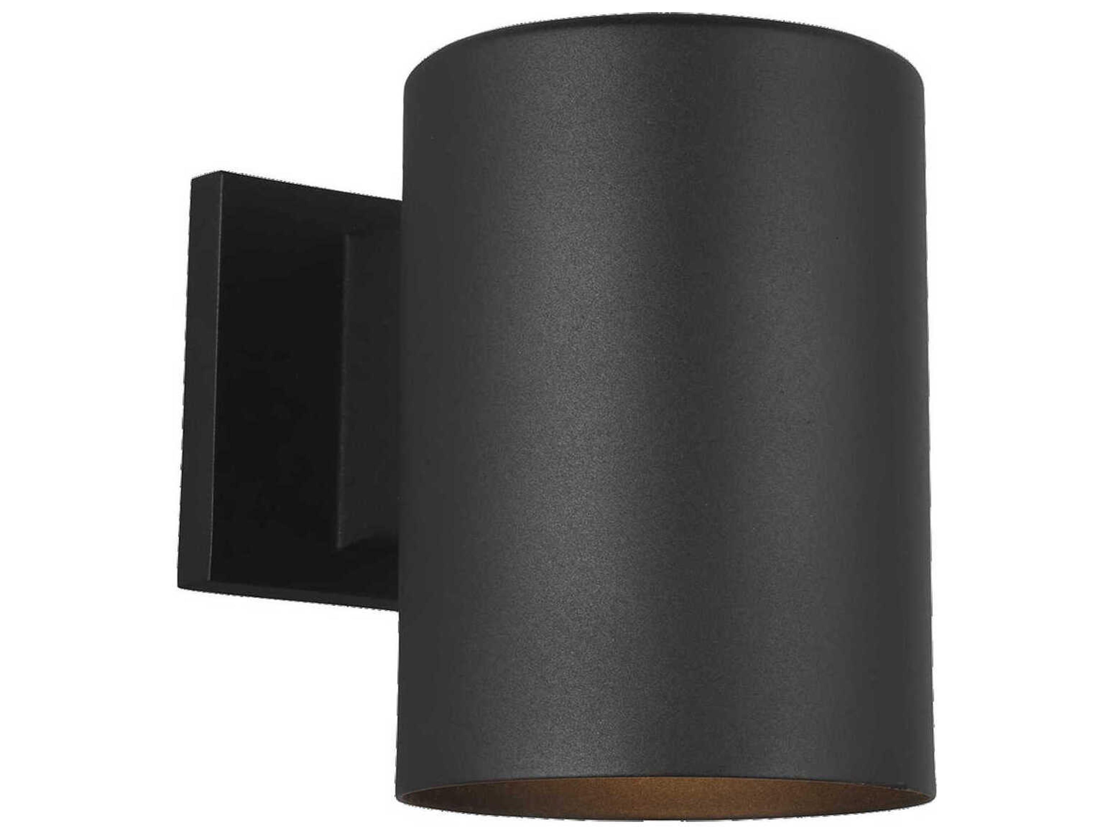 1 Light Outdoor Wall Lantern Outdoor Cylinders Black Aluminum