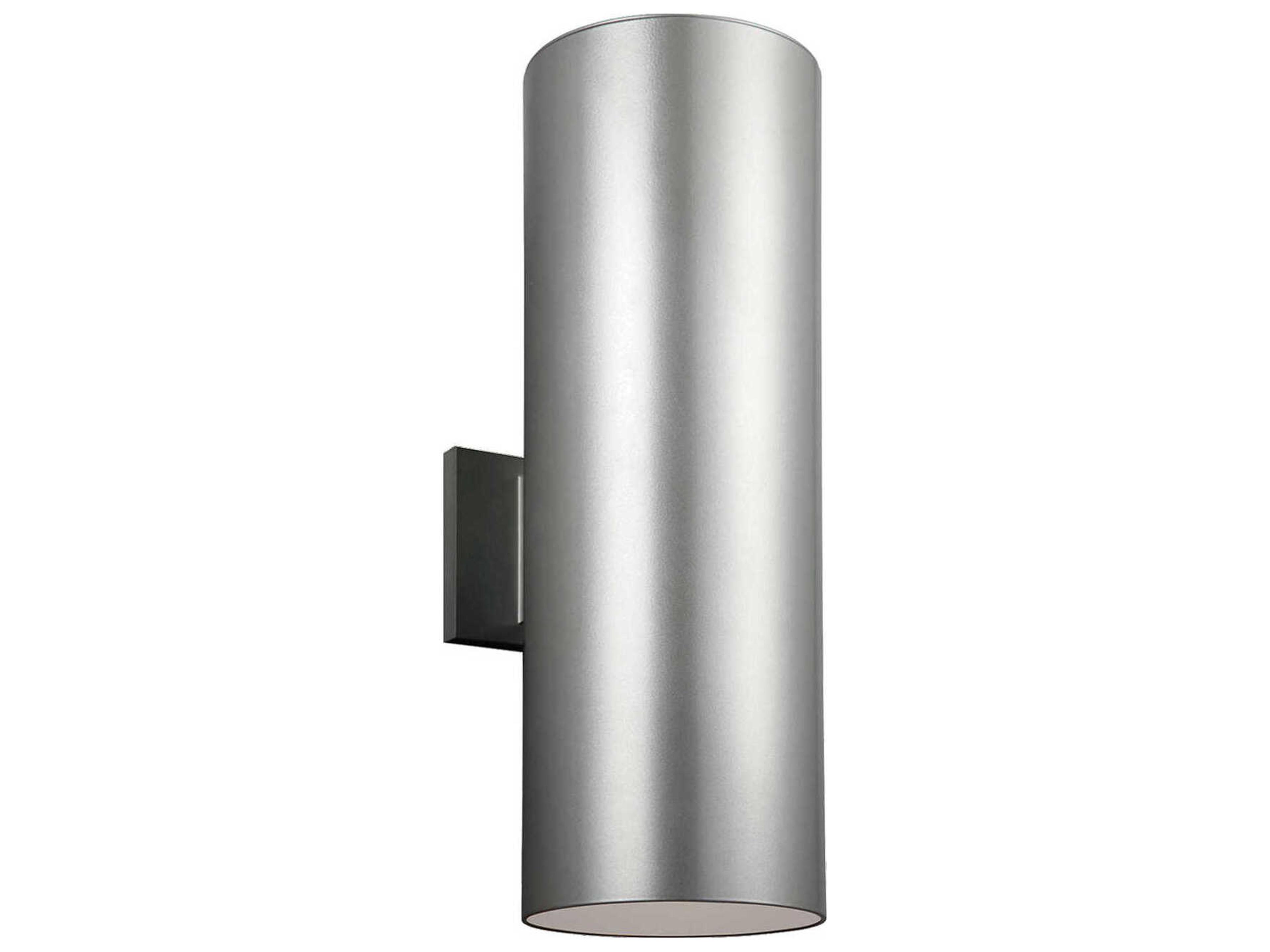 Outdoor Wall Lantern Outdoor Cylinders 2-Light Painted Brushed Nickel
