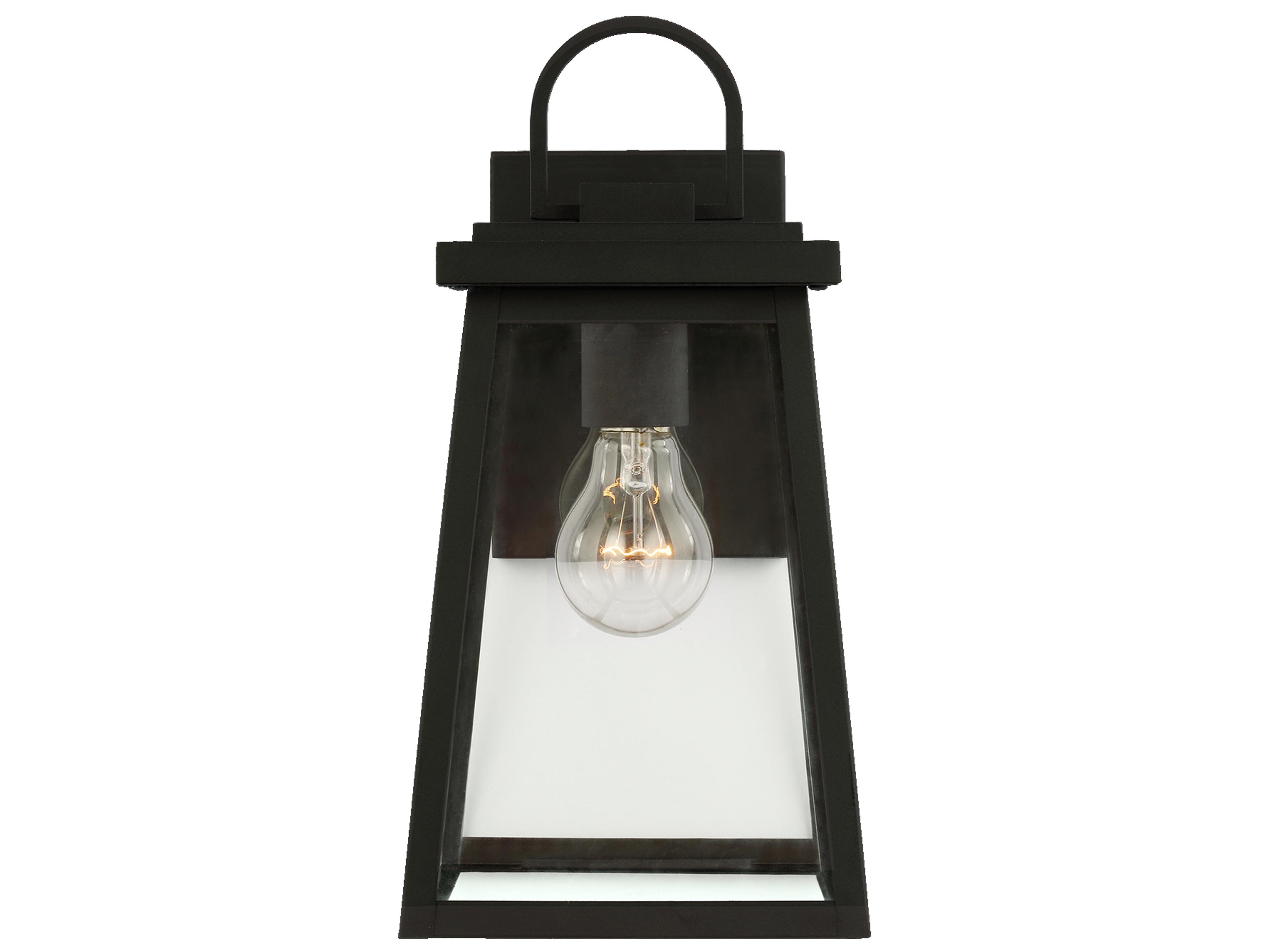 Founders 1 Light Medium Outdoor Wall Lantern Black Finish Interchangeable Glass