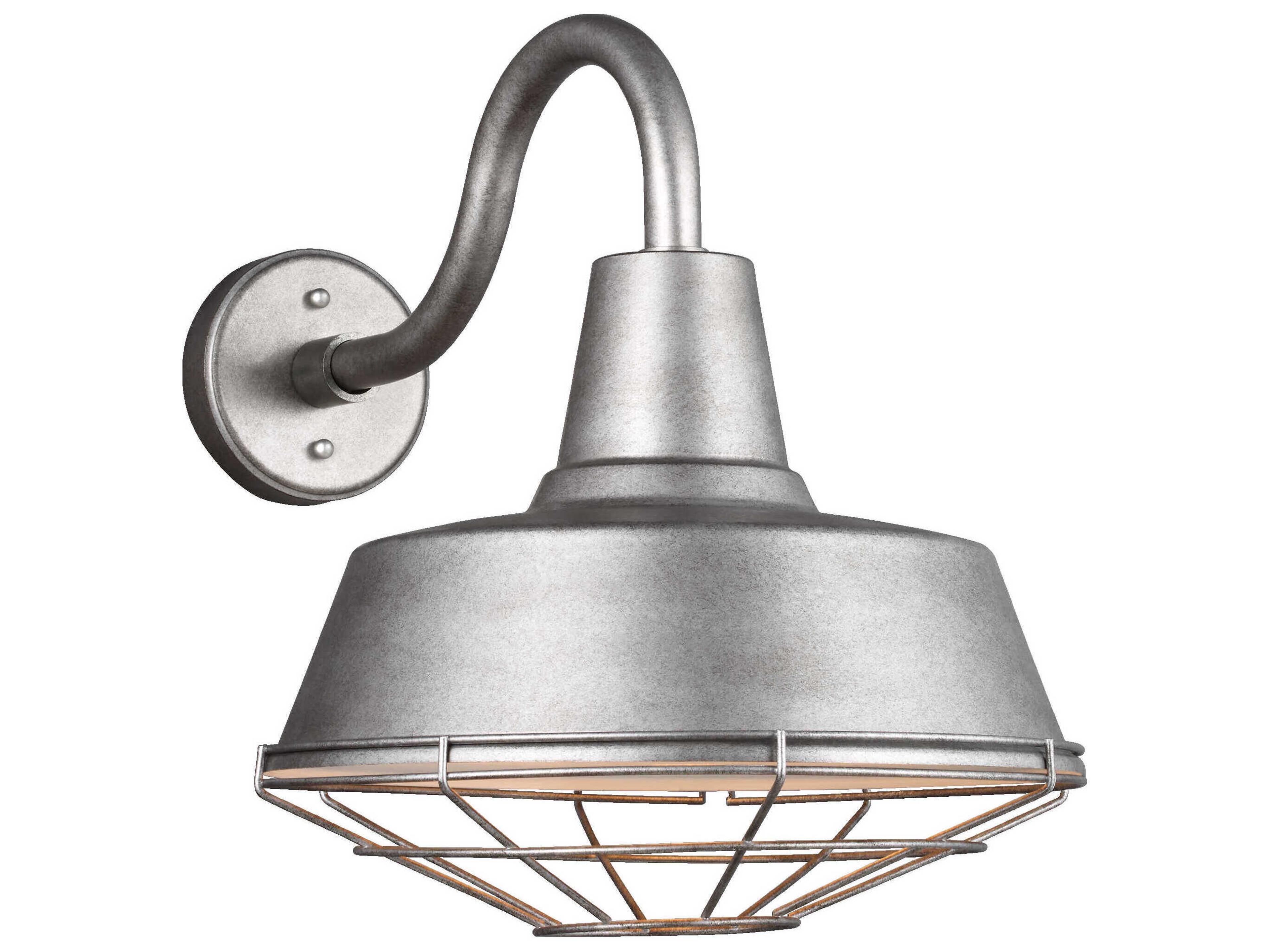 Barn Light Large Outdoor Cage Weathered Pewter Wet Rated