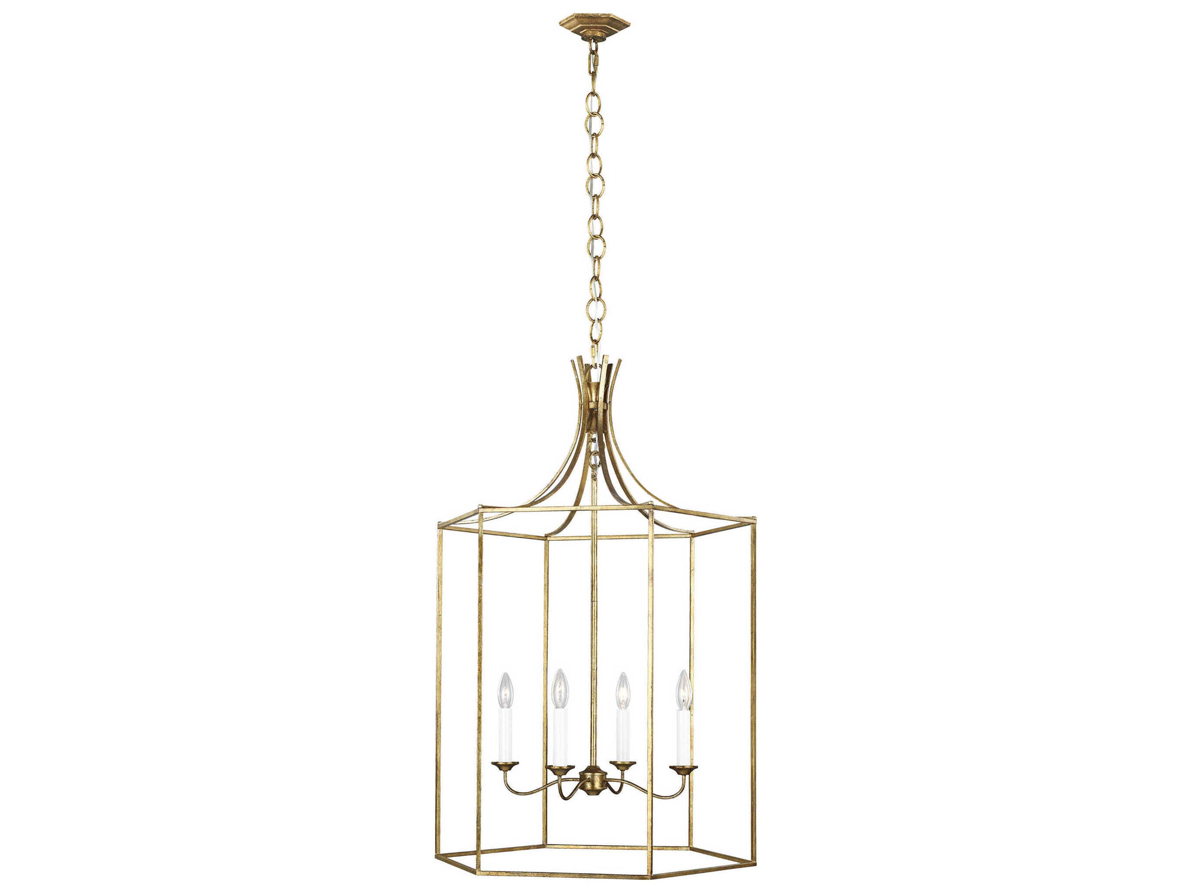 Bantry House 4 Light Lantern Pendant Antique Gild