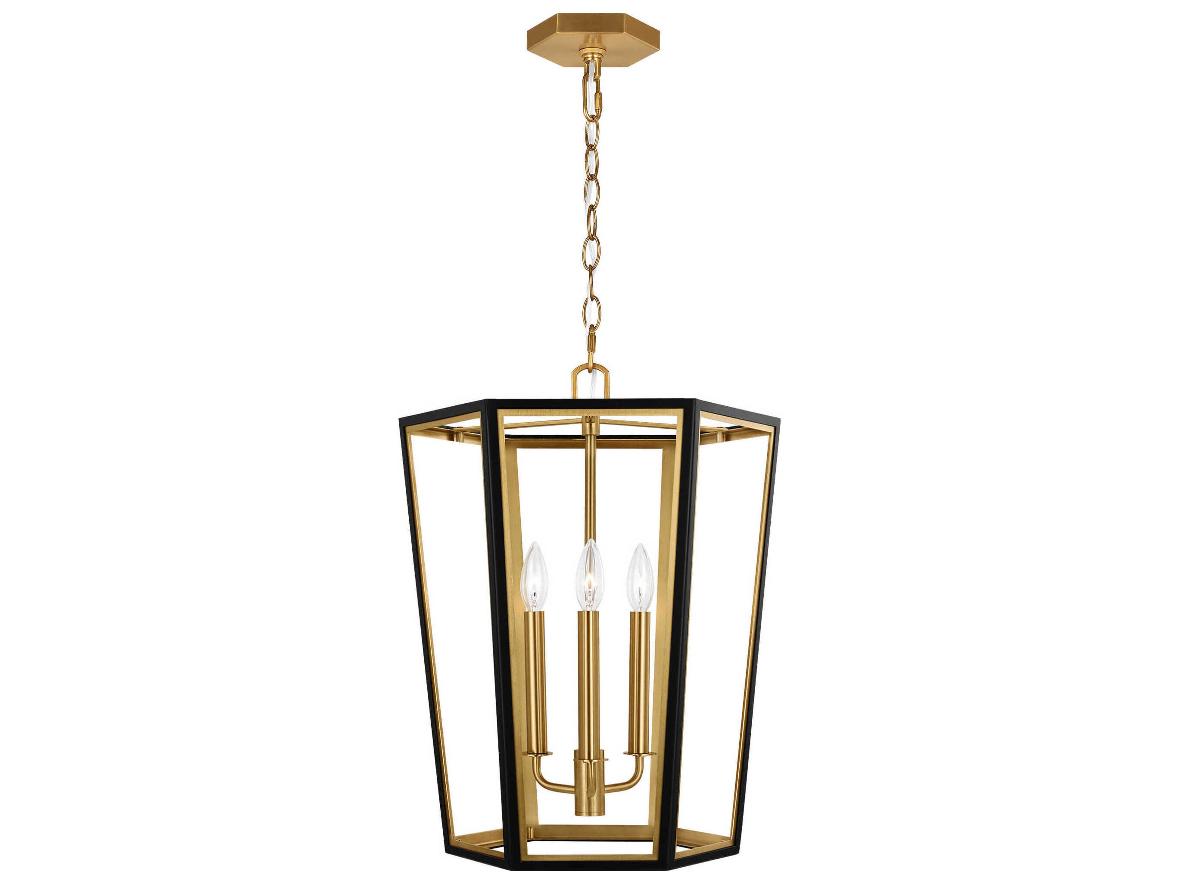 Curt 3-Light Small Lantern Chandelier in Midnight Black