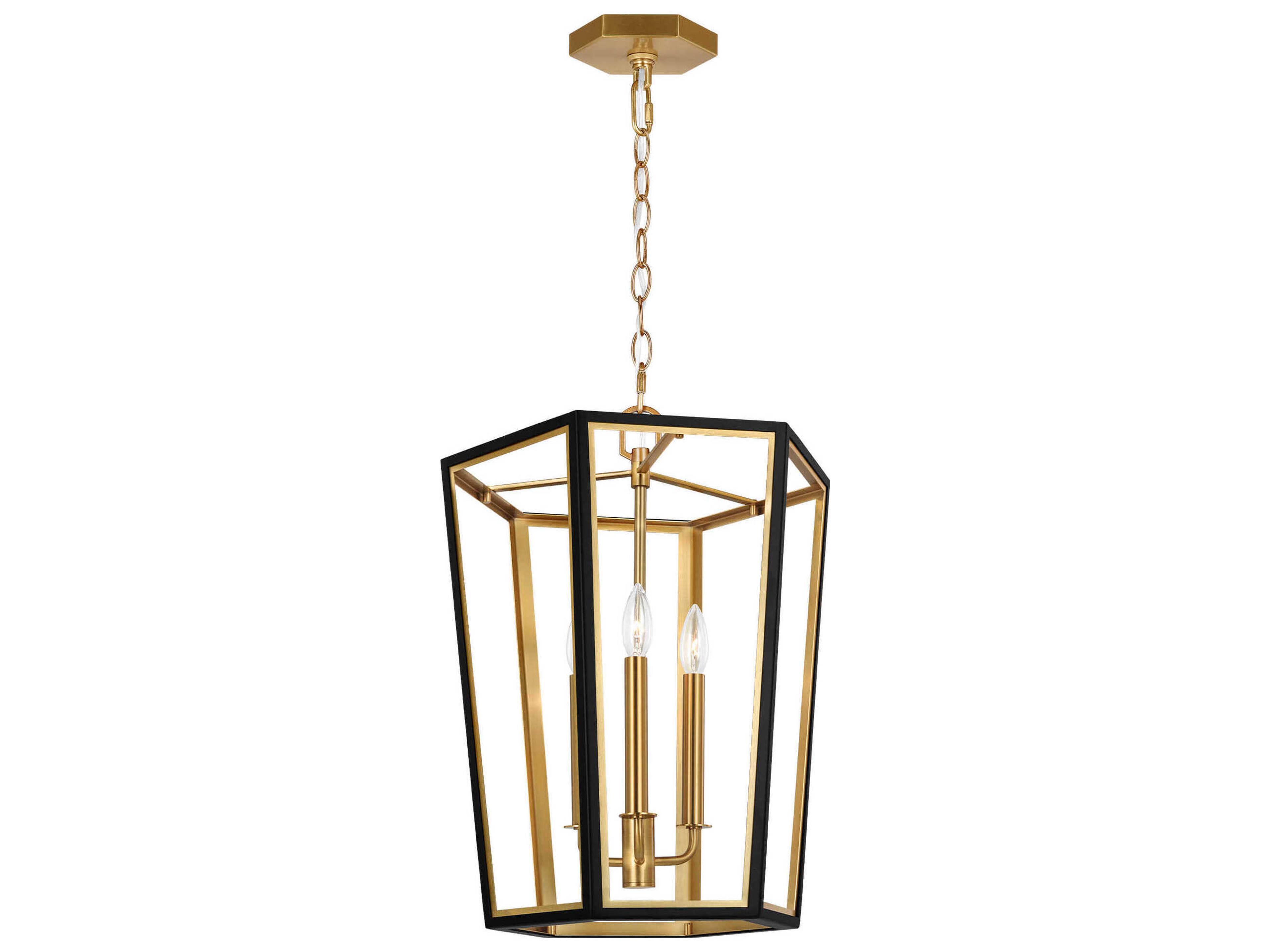 Visual Comfort Studio Curt 3-Light Midnight Black Lantern Chandelier