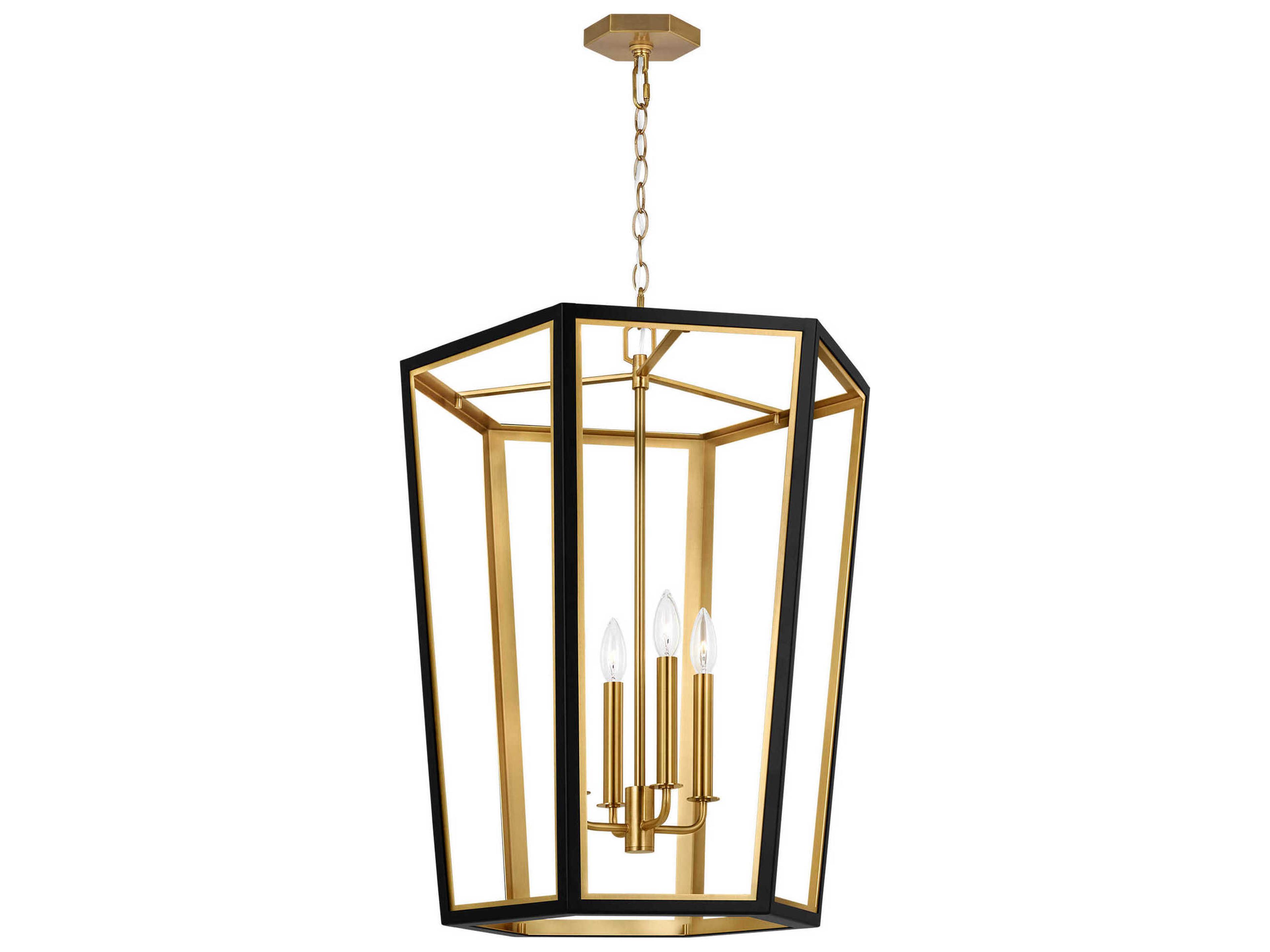 Visual Comfort Studio Curt 4-Light Midnight Black Lantern Chandelier