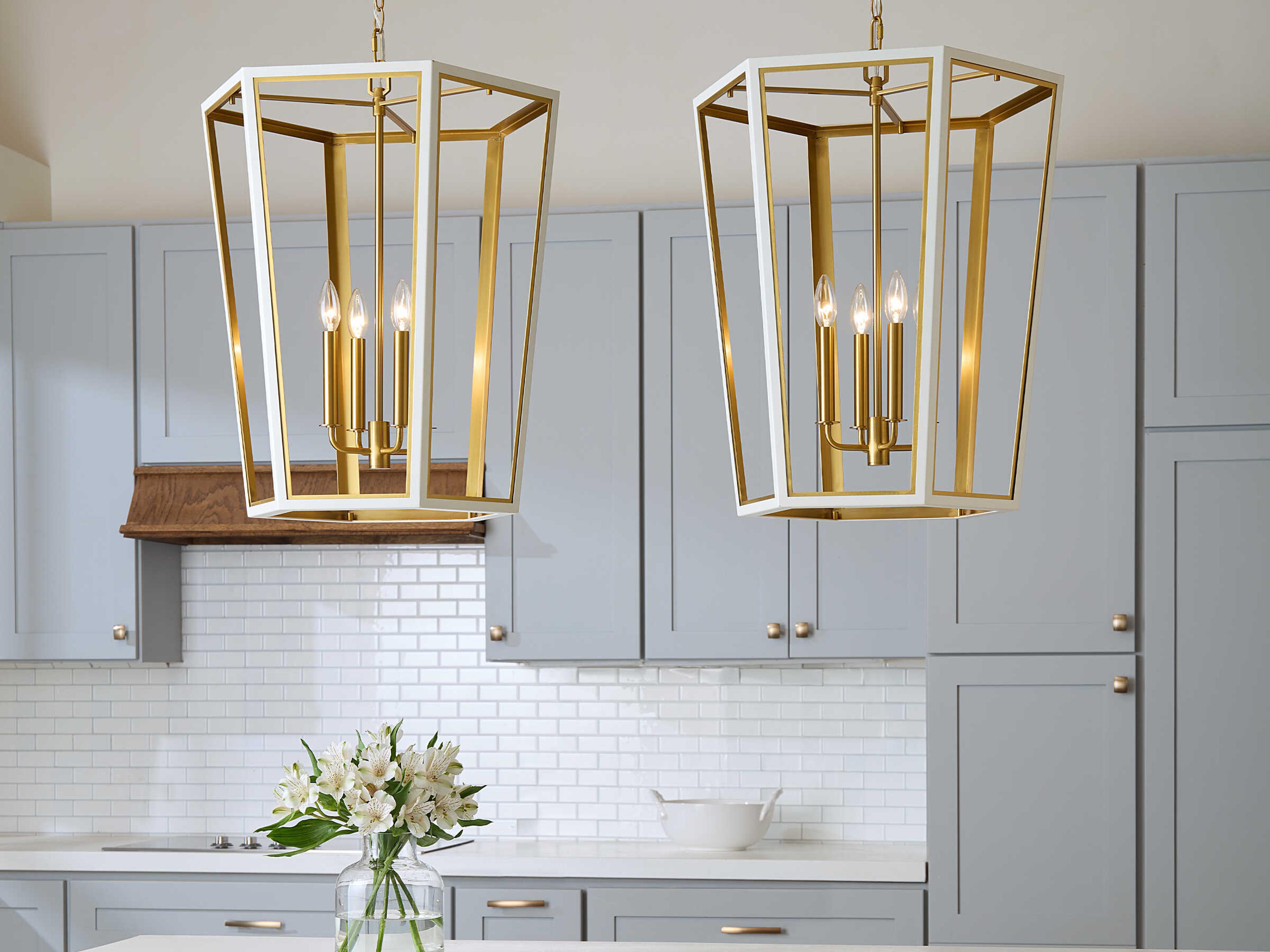 Visual Comfort Studio Curt 4-Light Matte White Lantern Chandelier