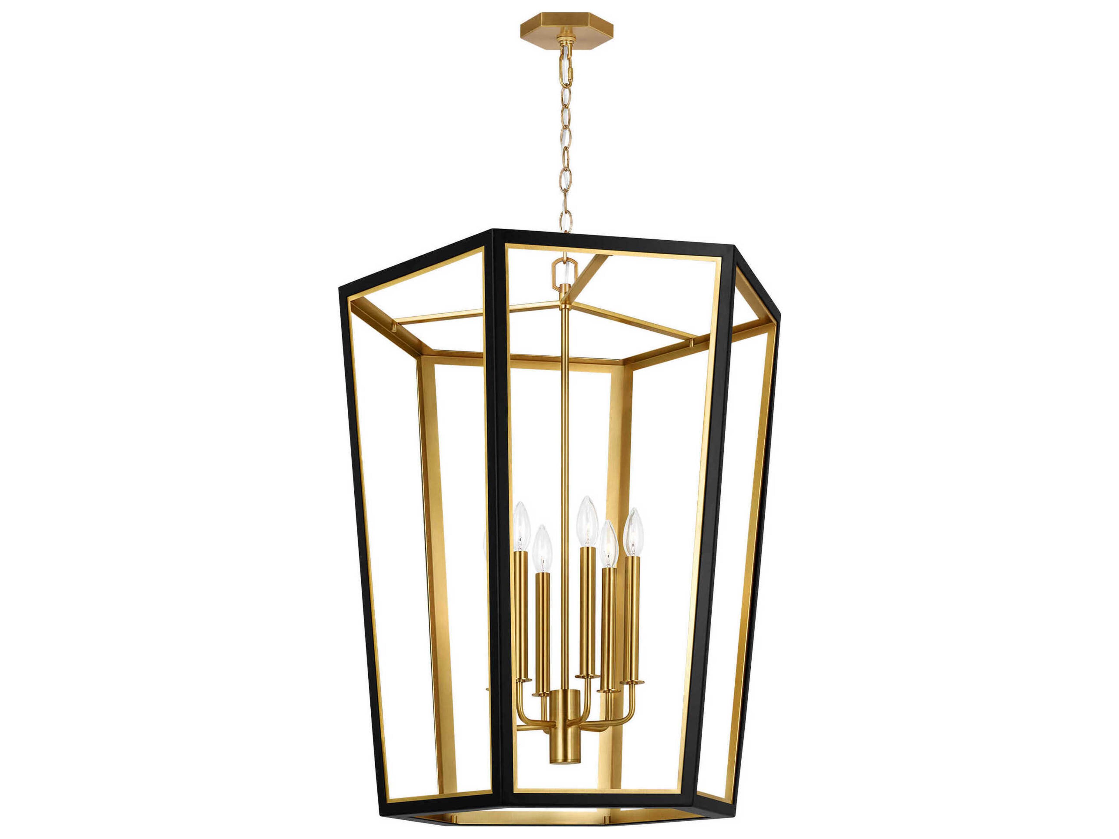 Visual Comfort Studio Curt 6-Light Midnight Black Lantern Chandelier