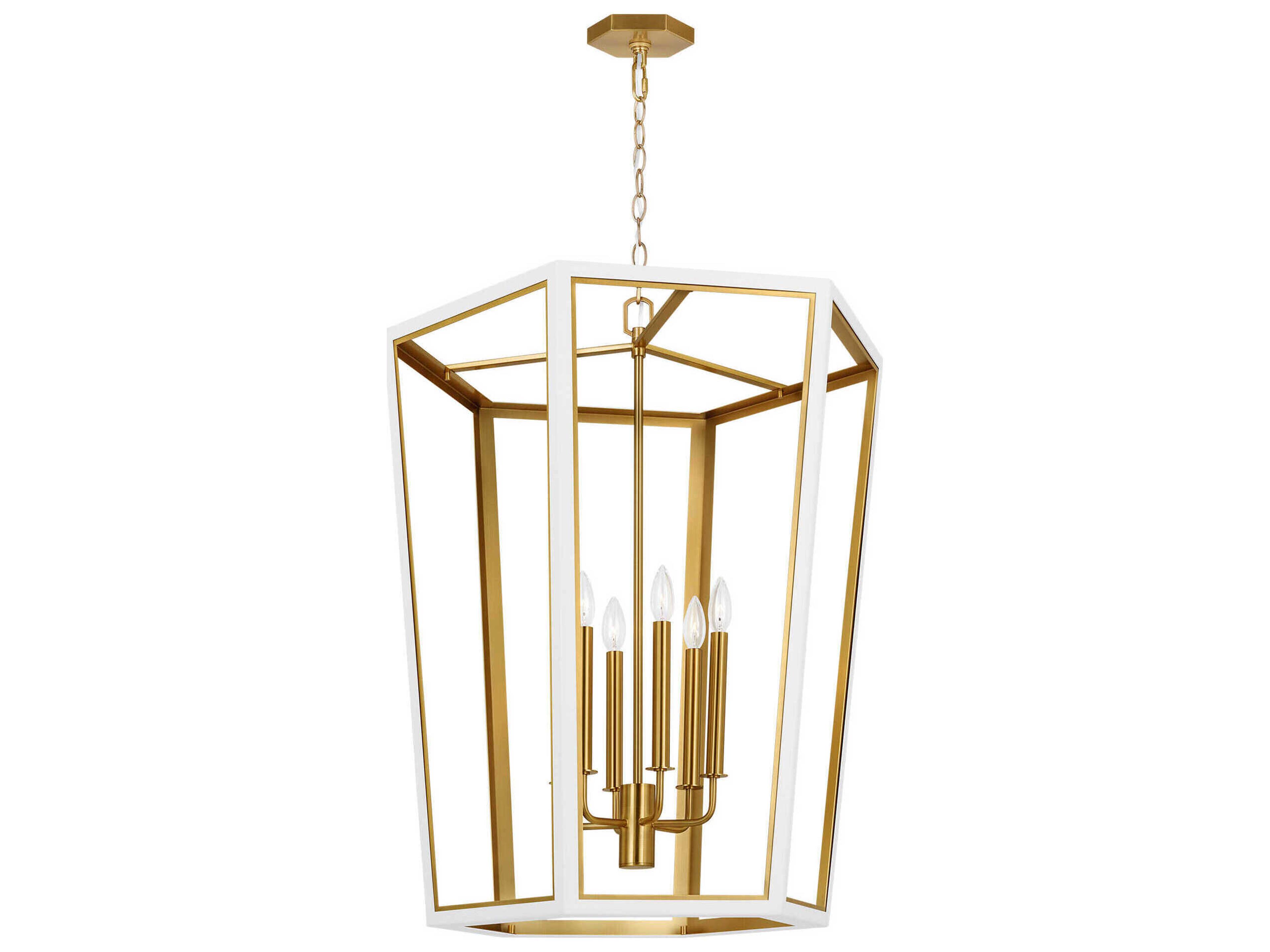 Visual Comfort Studio Curt 6-Light Matte White Lantern Chandelier