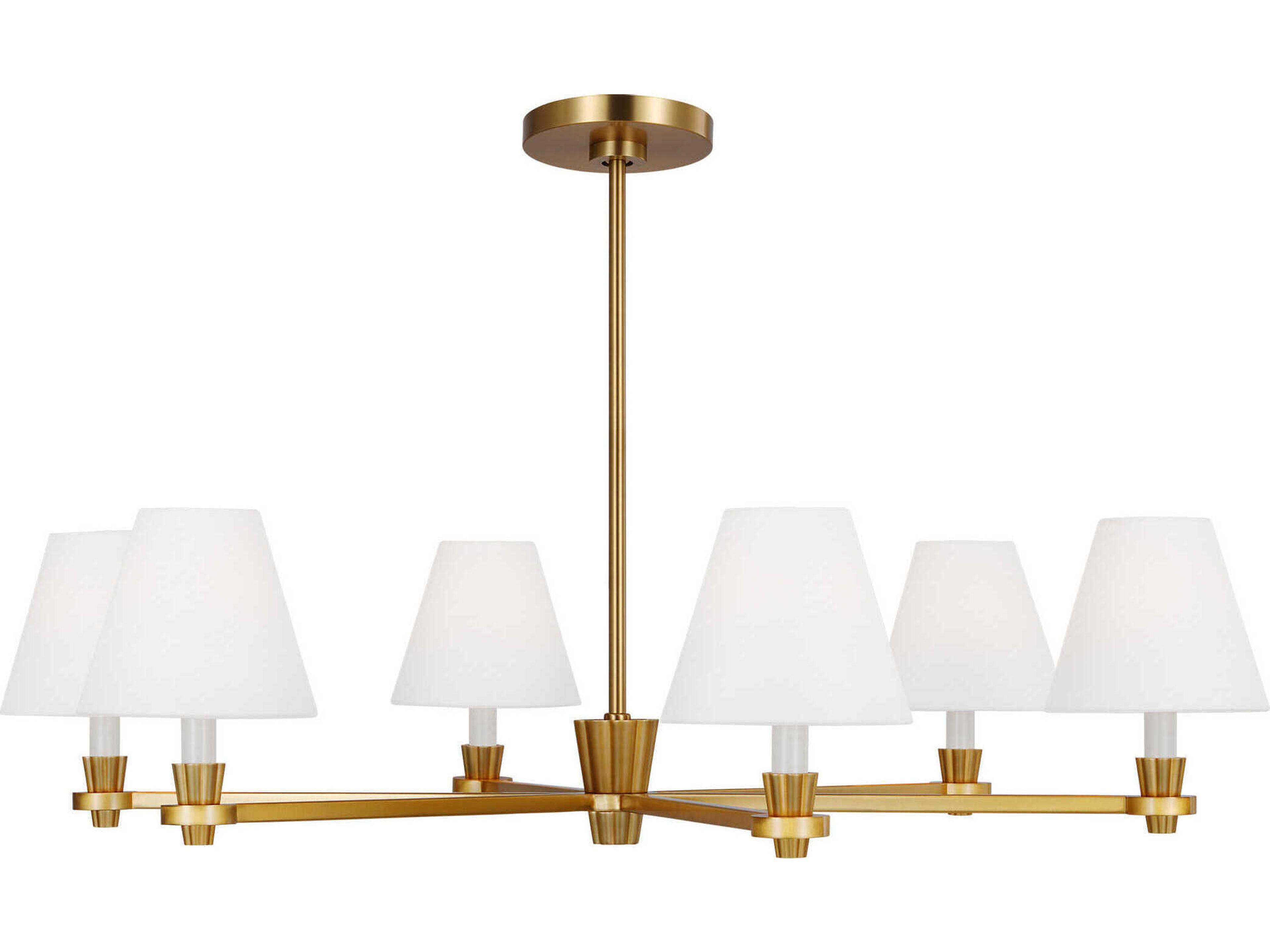 Visual Comfort Studio Paisley 6-Light Burnished Brass Empire Chandelier