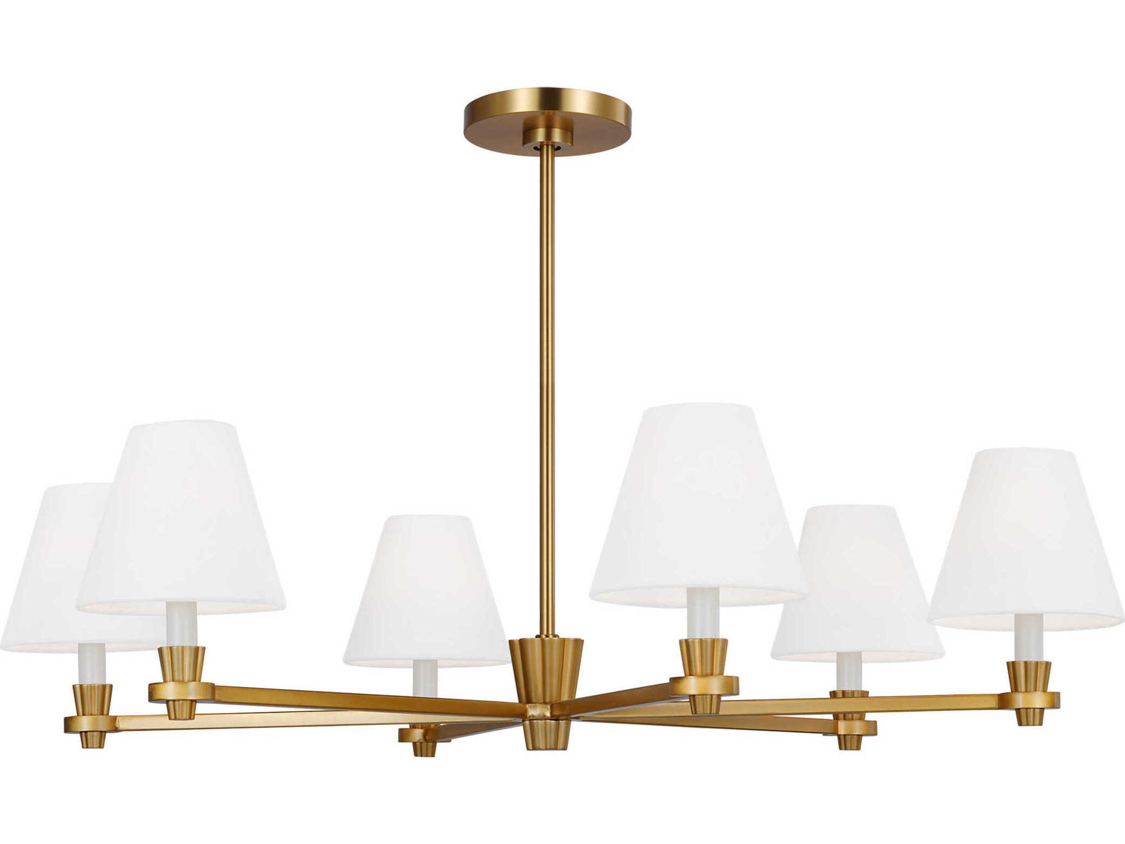 Visual Comfort Studio Paisley 6-Light Burnished Brass Empire Chandelier