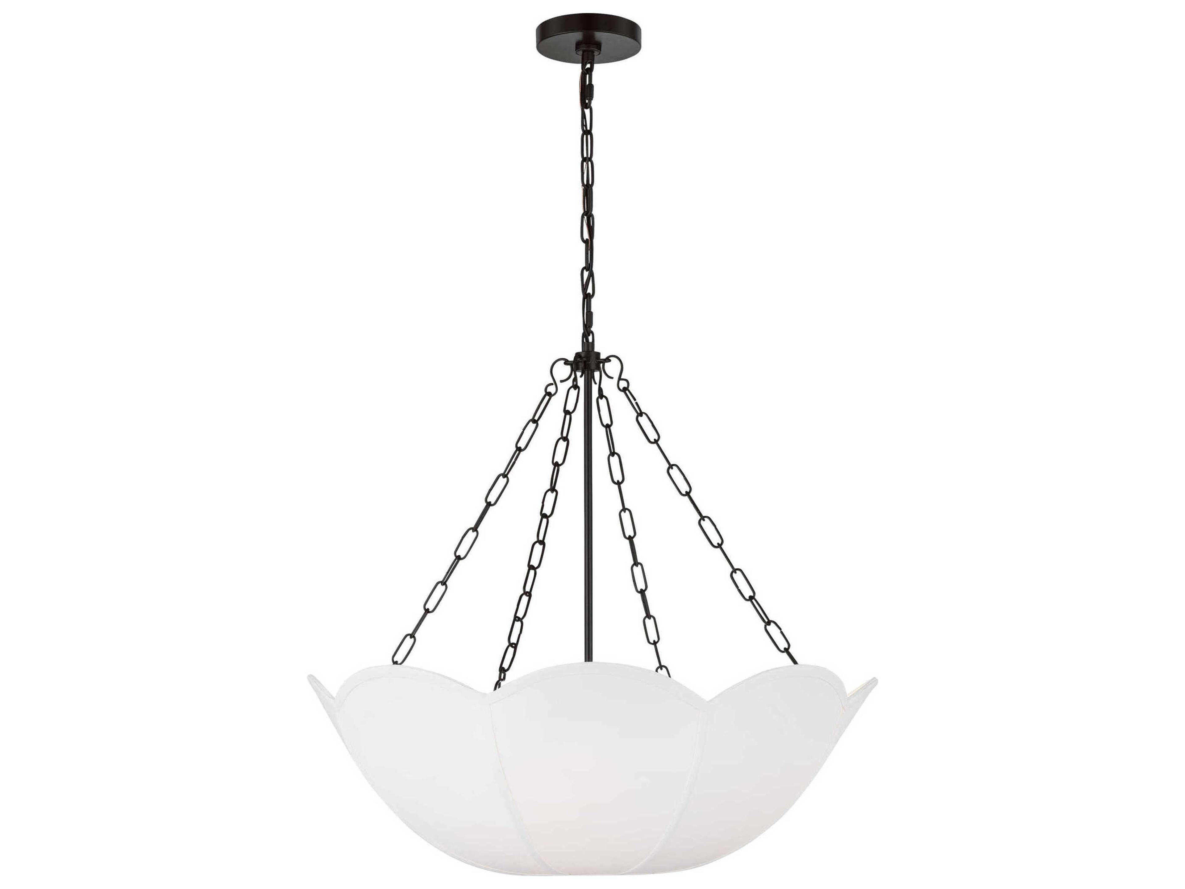 Visual Comfort Studio Stassi 3-Light Aged Iron Black Bowl Pendant
