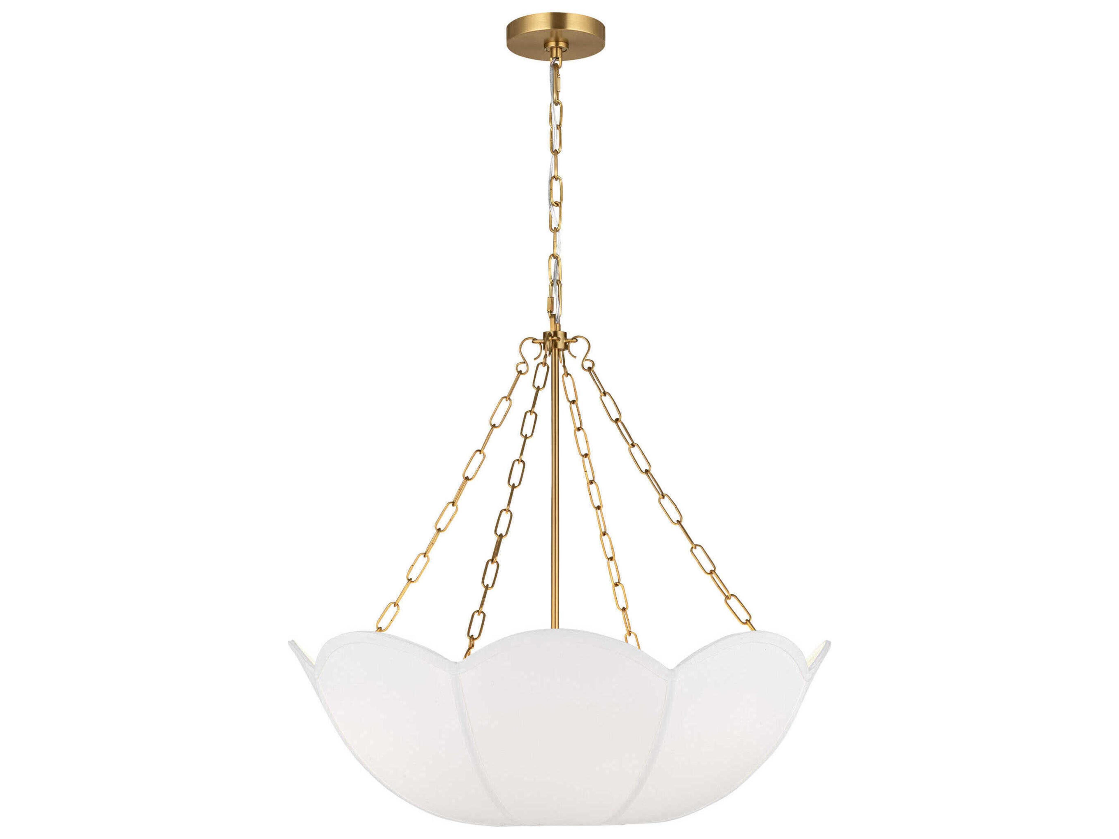 Visual Comfort Studio Stassi 3-Light Burnished Brass Bowl Pendant