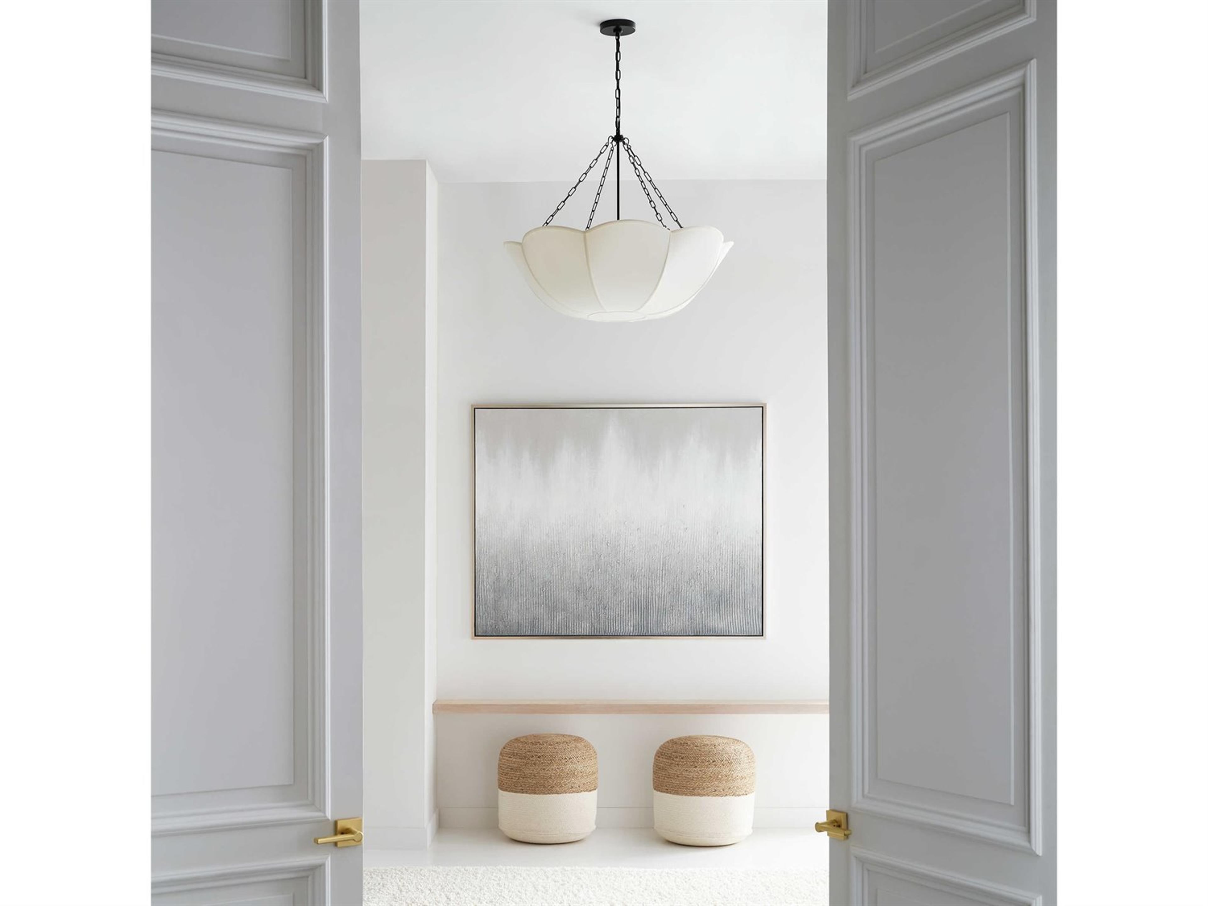 Visual Comfort Studio Stassi 4-Light Aged Iron Black Bowl Pendant