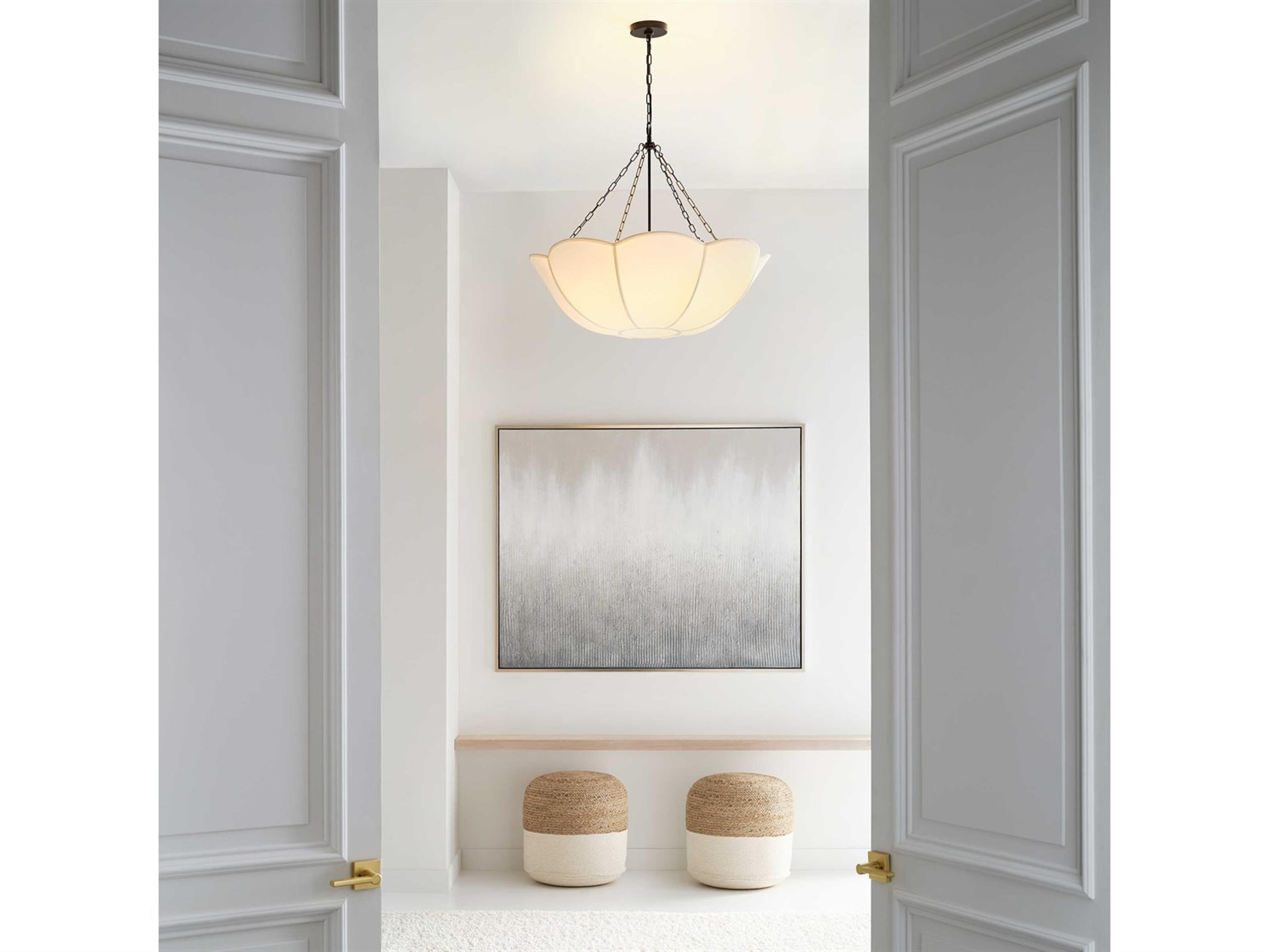 Visual Comfort Studio Stassi 4-Light Aged Iron Black Bowl Pendant