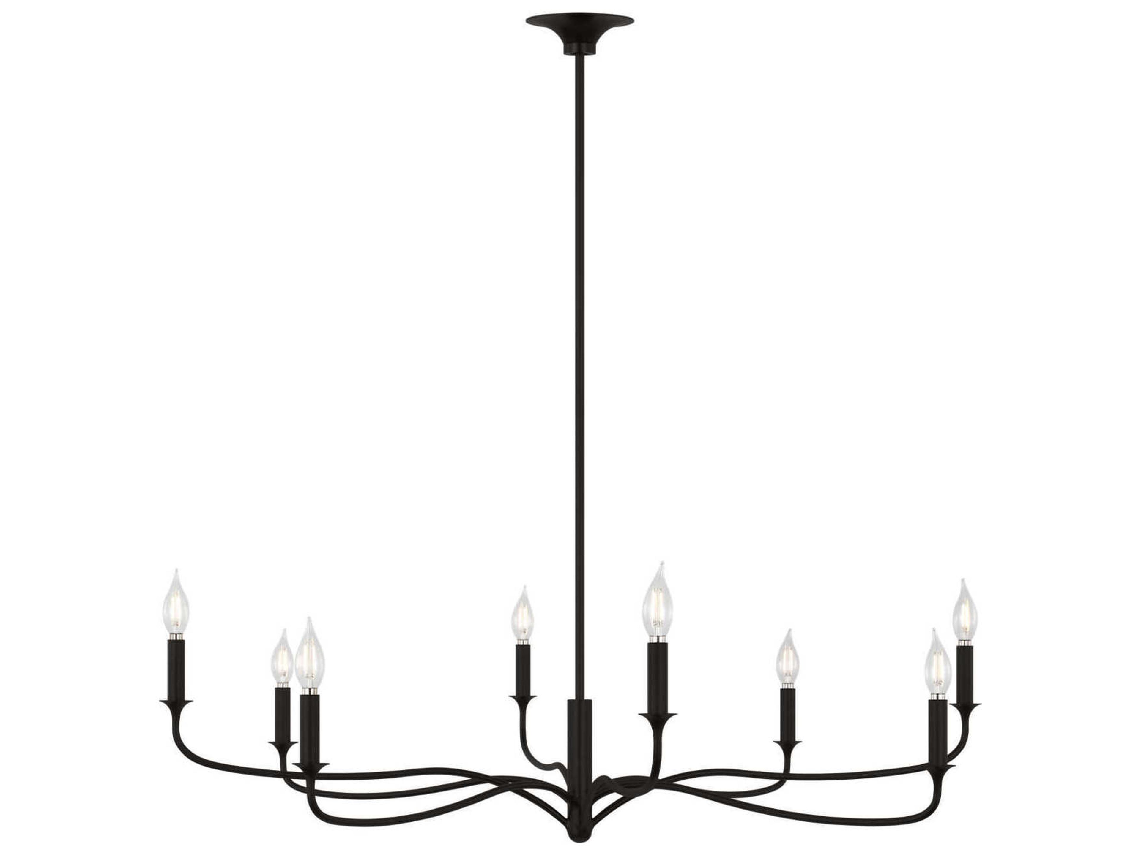 Visual Comfort Studio Chatsworth 8-Light Aged Iron Black Candelabra Chandelier