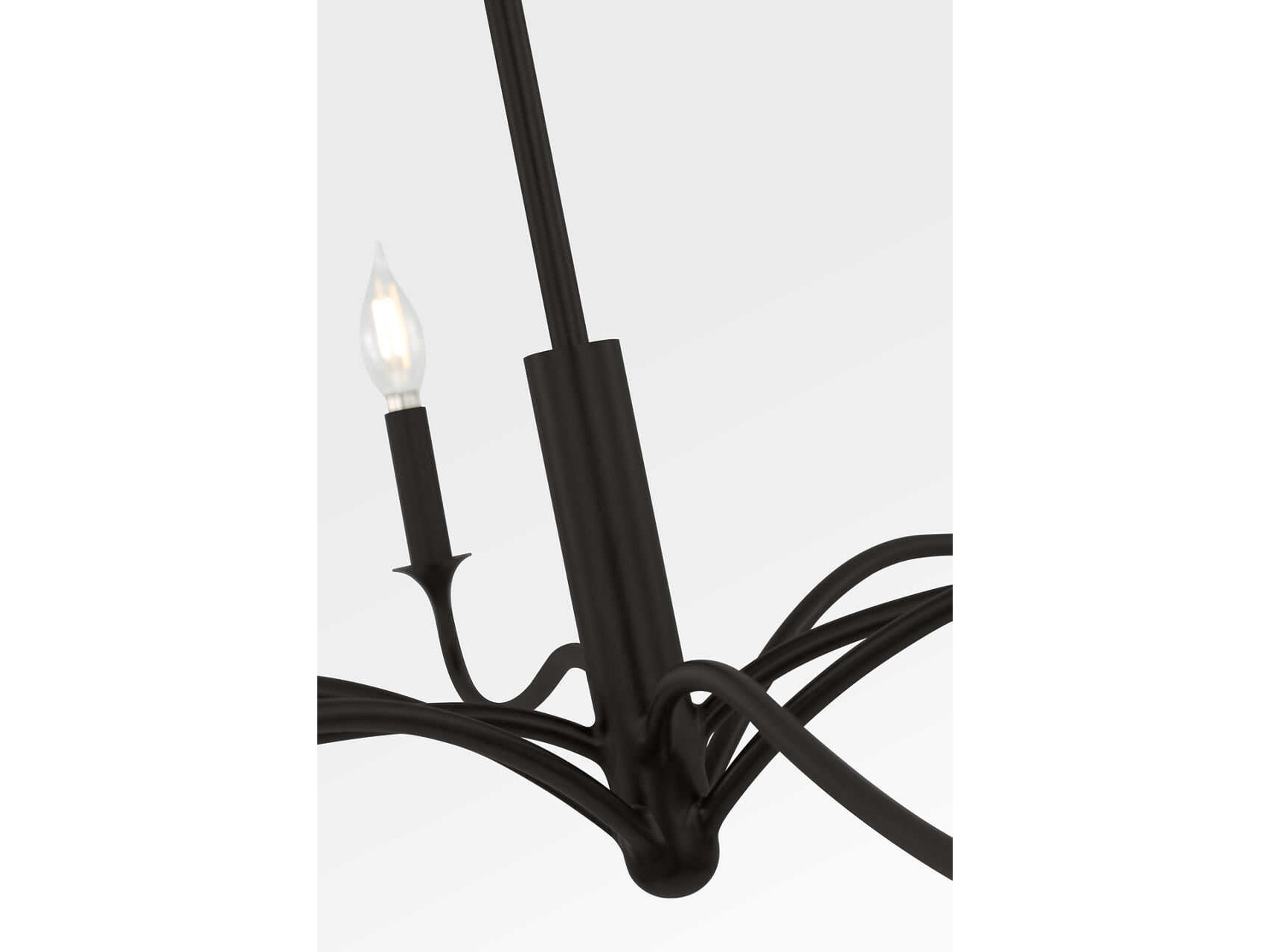 Visual Comfort Studio Chatsworth 8-Light Aged Iron Black Candelabra Chandelier