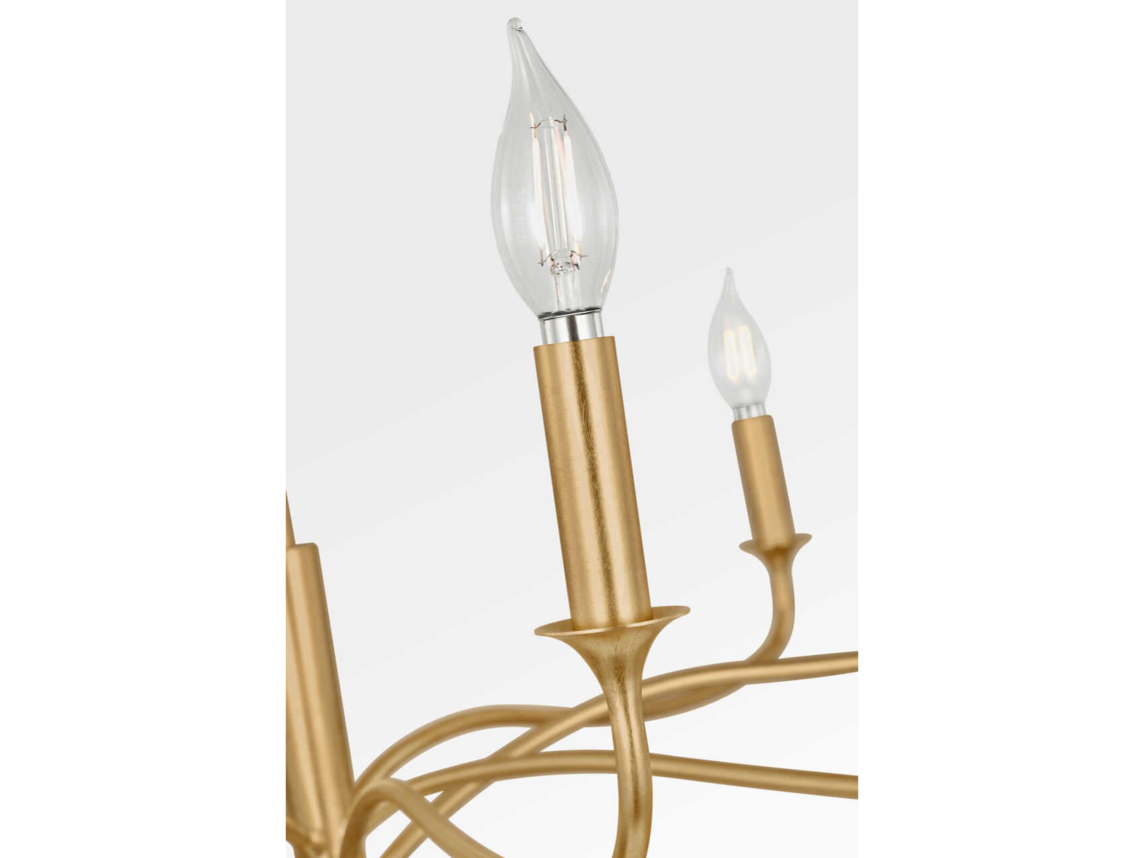 Visual Comfort Studio Chatsworth 8-Light Gild Gold Candelabra Chandelier