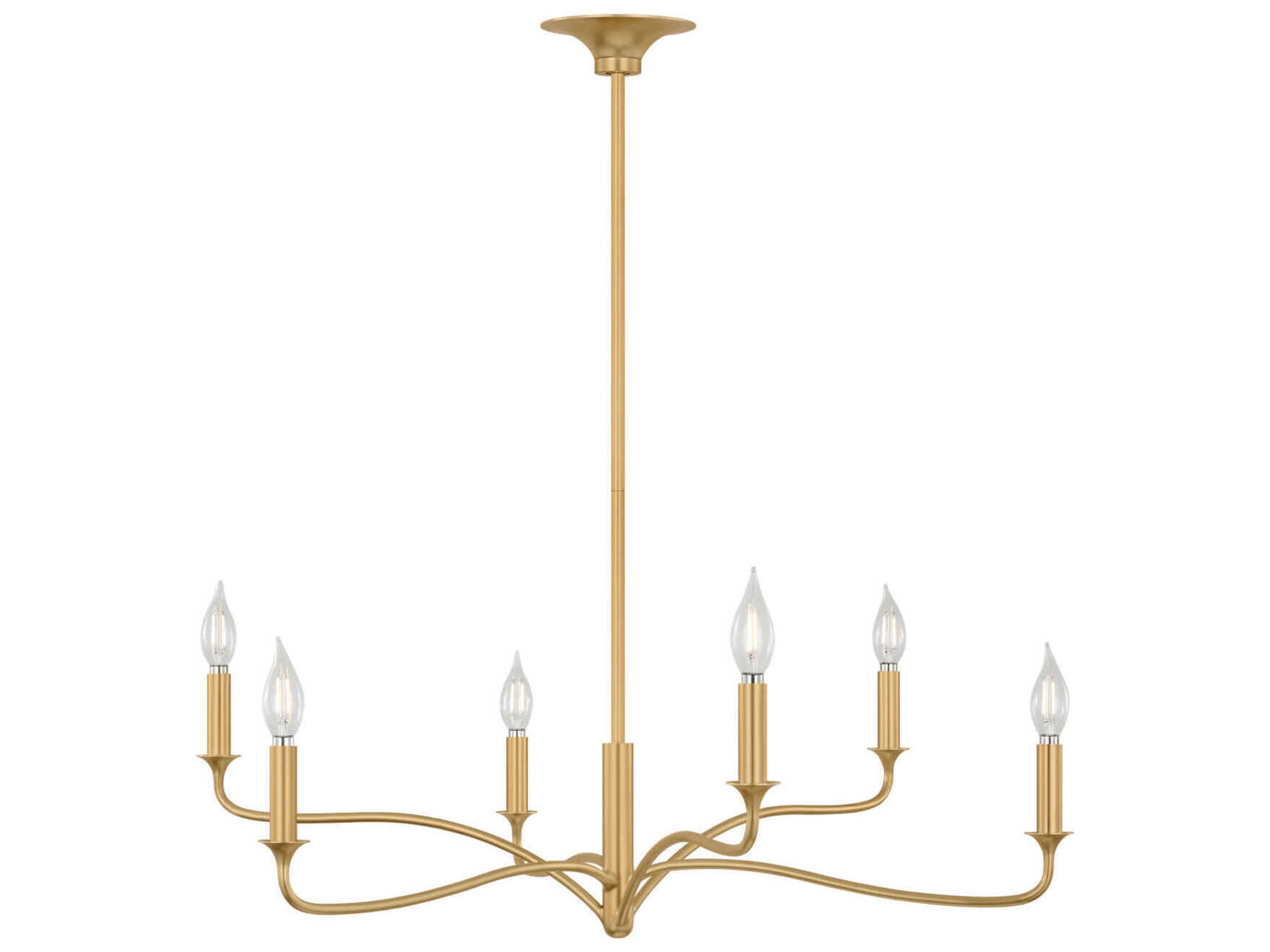 Visual Comfort Studio Chatsworth 6-Light Gild Gold Candelabra Chandelier
