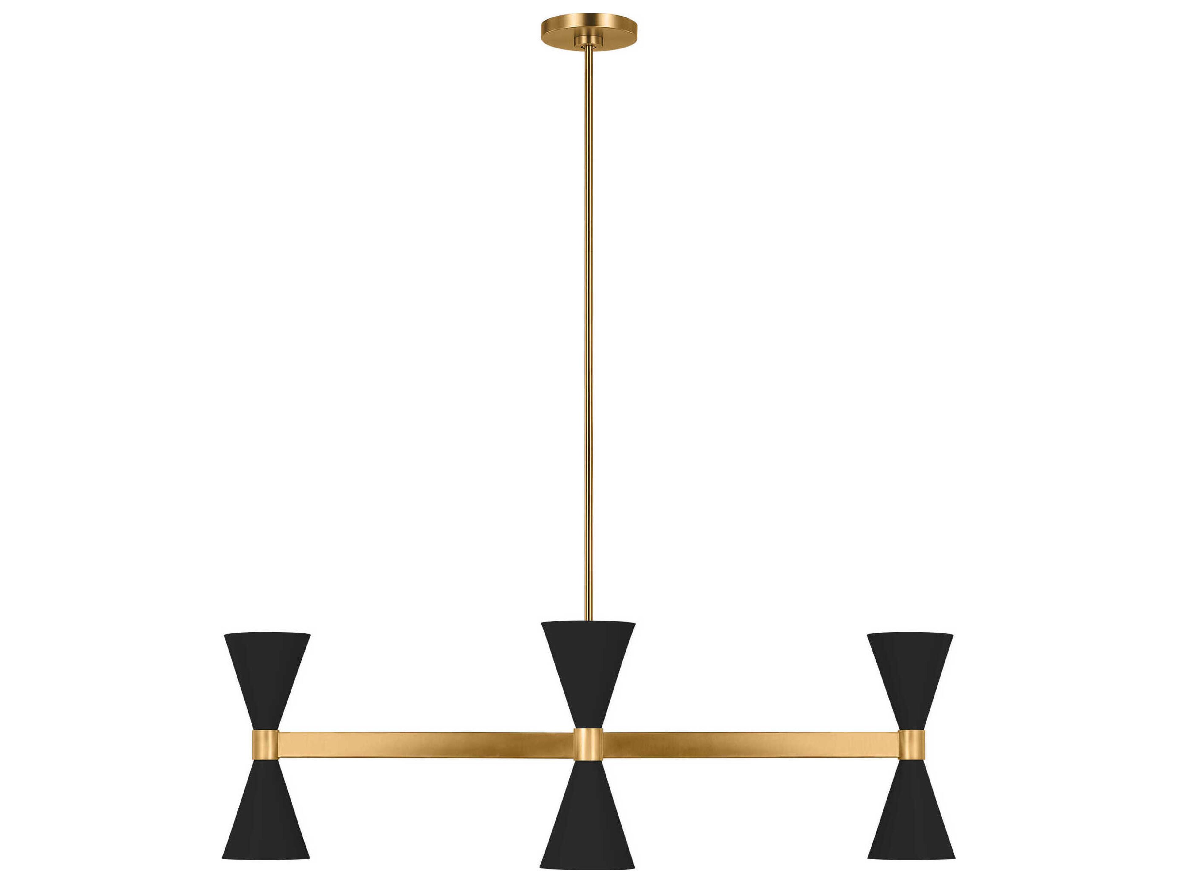 Visual Comfort Studio Albertine 8-Light Midnight Black Brass Island Pendant