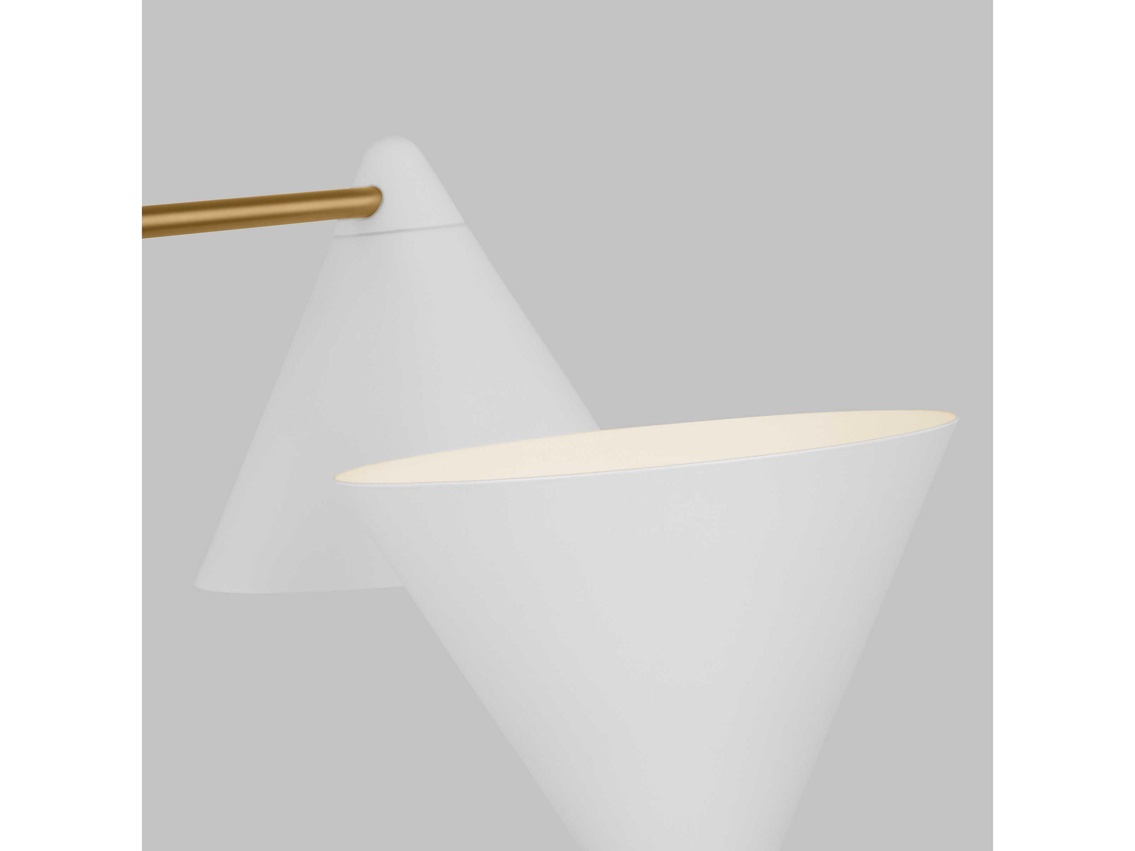 Visual Comfort Studio Cosmo 4-Light Matte White Burnished Brass Globe Geometric Tiered Chandelier