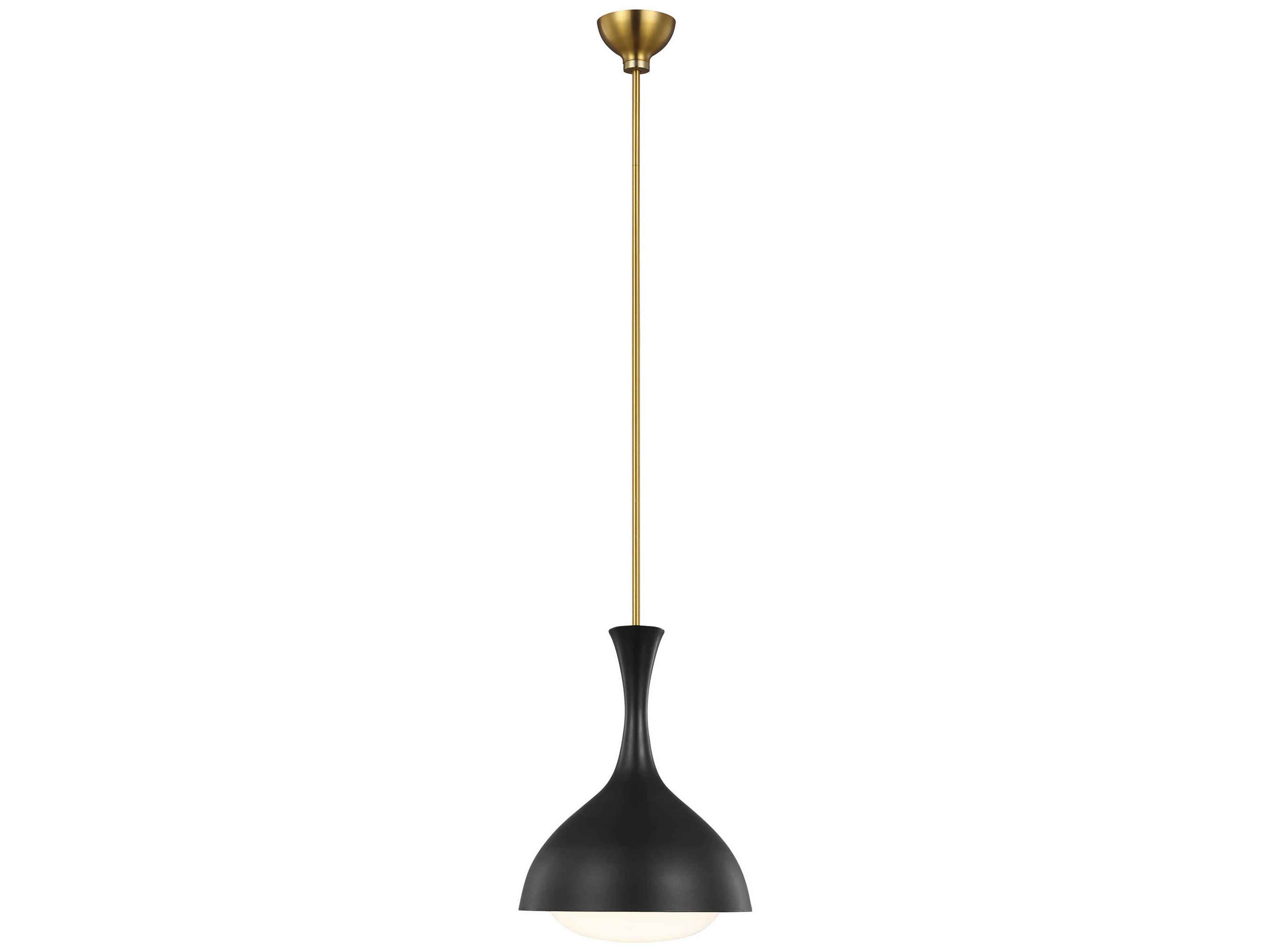 Lucerne 1-Light Midnight Black Burnished Brass Dome Mini Pendant