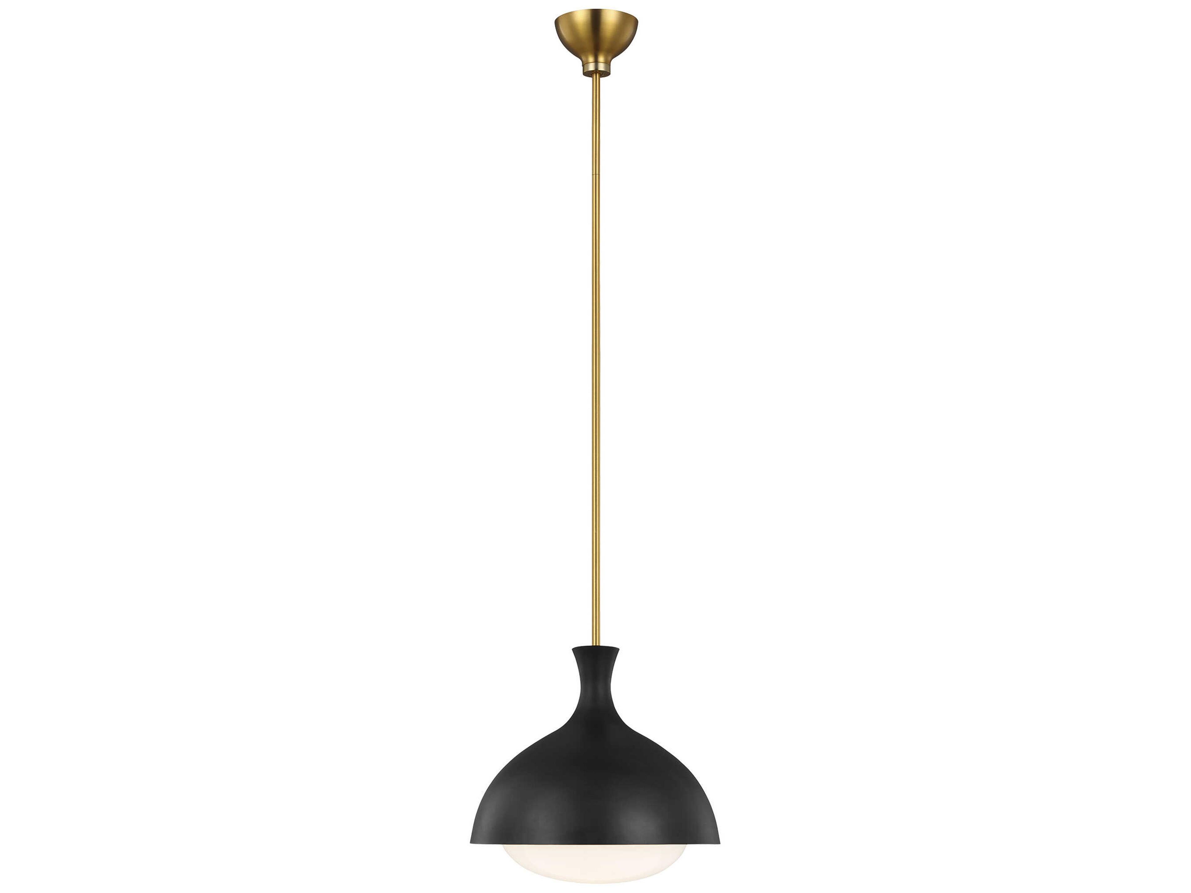 Lucerne 1-Light Midnight Black Burnished Brass Dome Mini Pendant