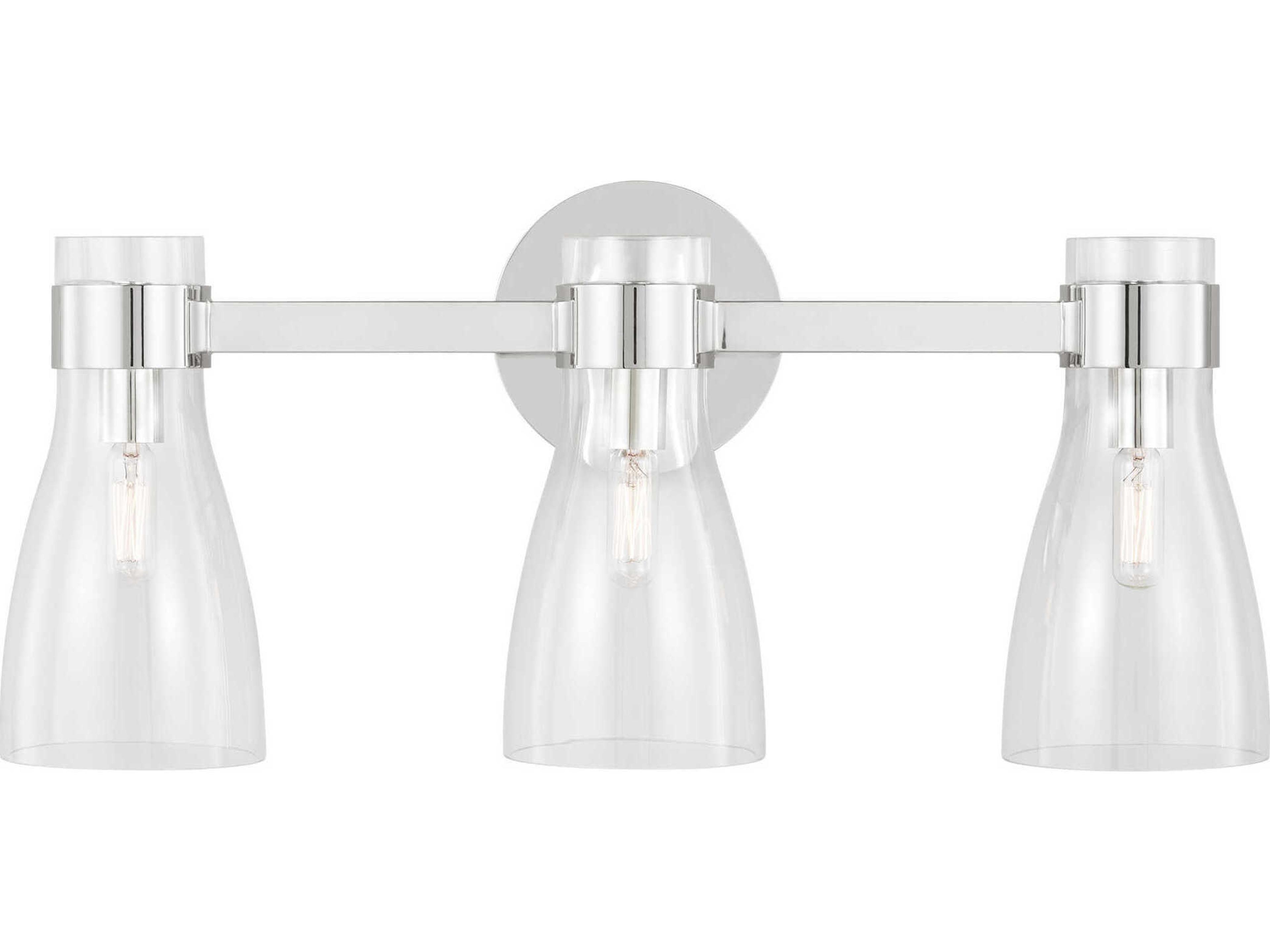 Visual Comfort Studio Moritz 3-Light Polished Nickel Vanity Light
