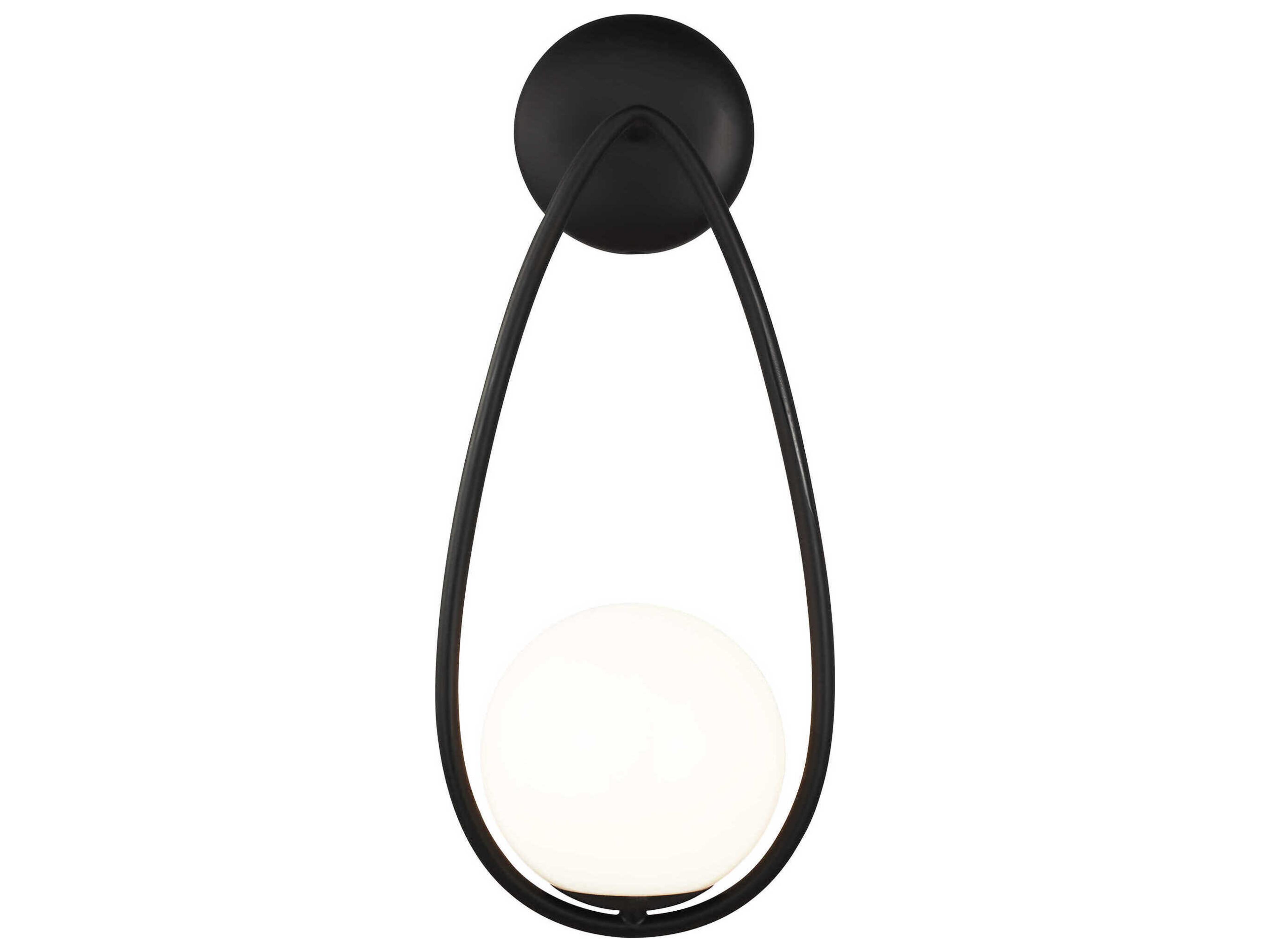 Galassia 1 Light Wall Sconce Midnight Black White Glass