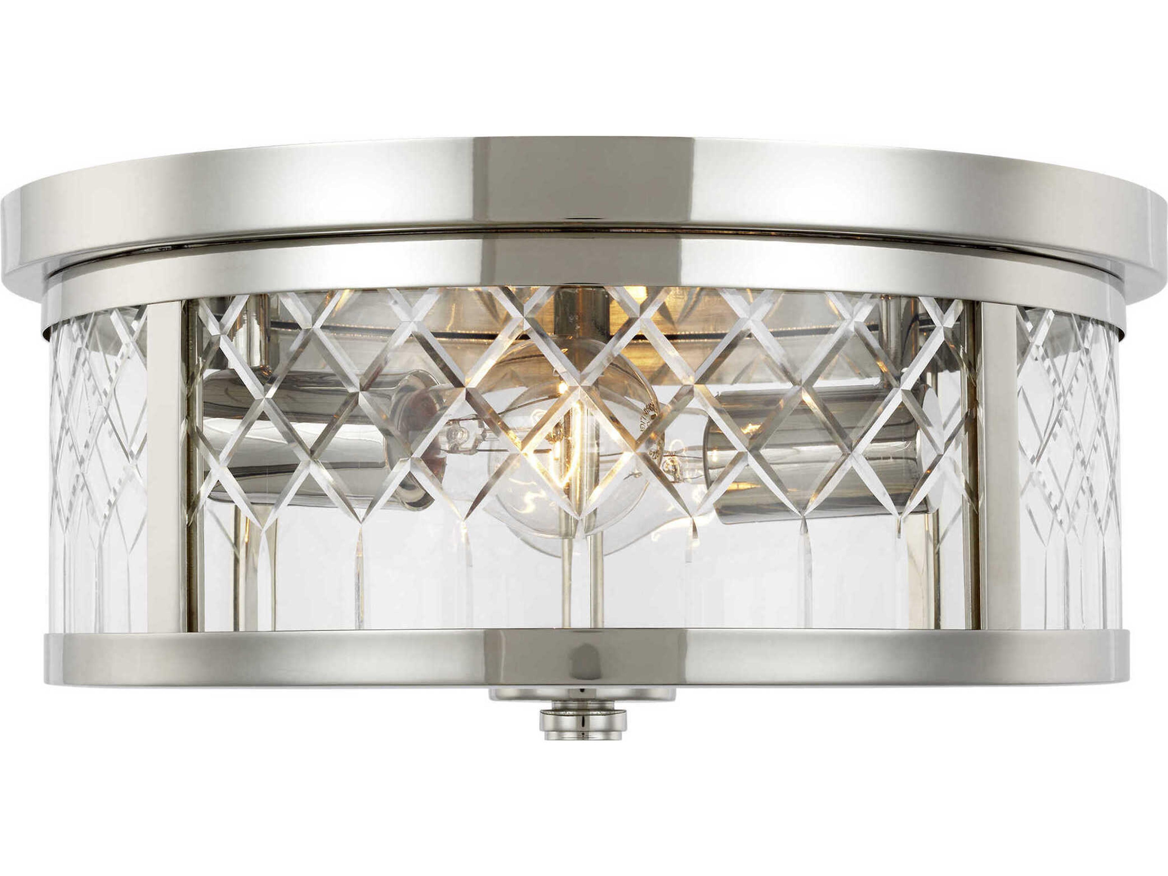 Alec Flush Mount Ceiling Light 2-Light Polished Nickel
