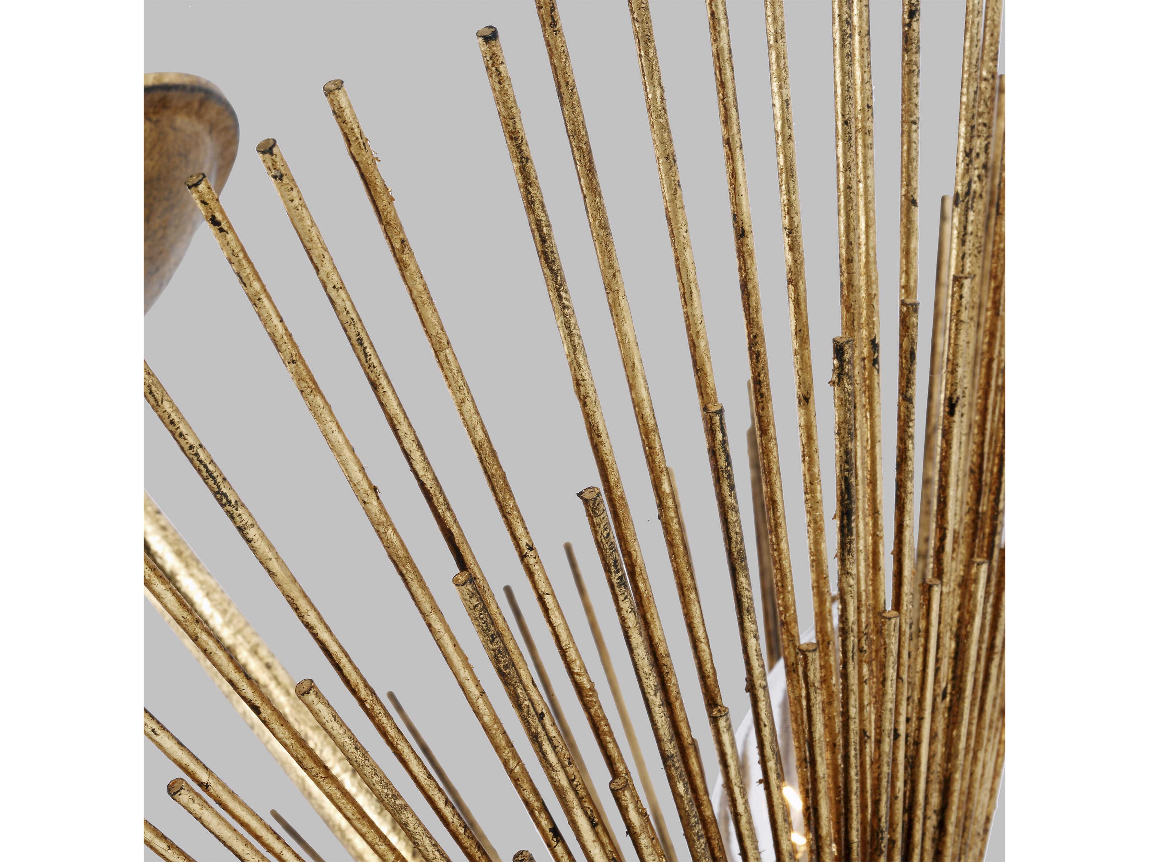 Visual Comfort Studio Helios 3-Light Antique Gild Gold Semi Flush Mount