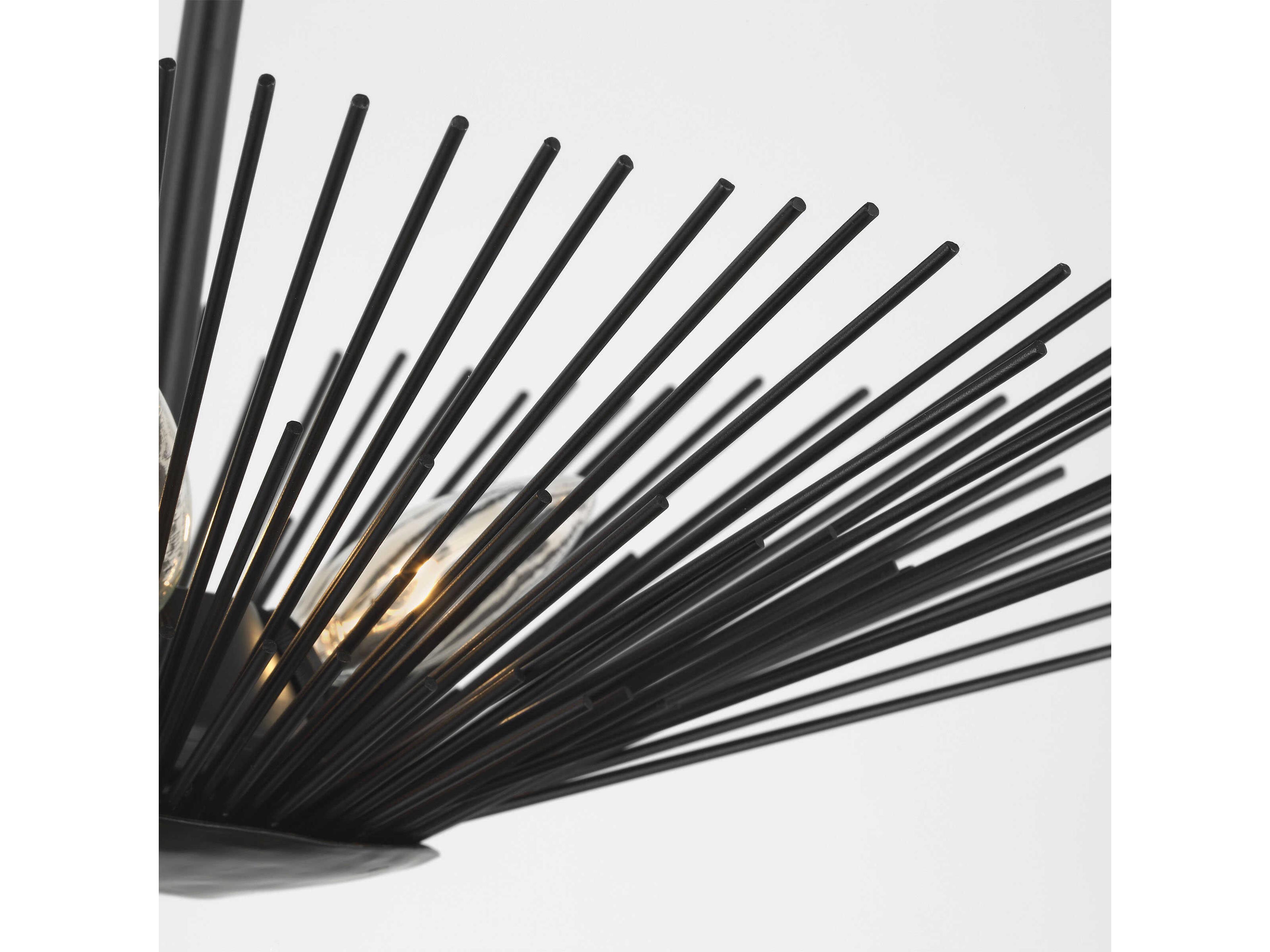 Visual Comfort Studio Helios 3-Light Aged Iron Black Semi Flush Mount