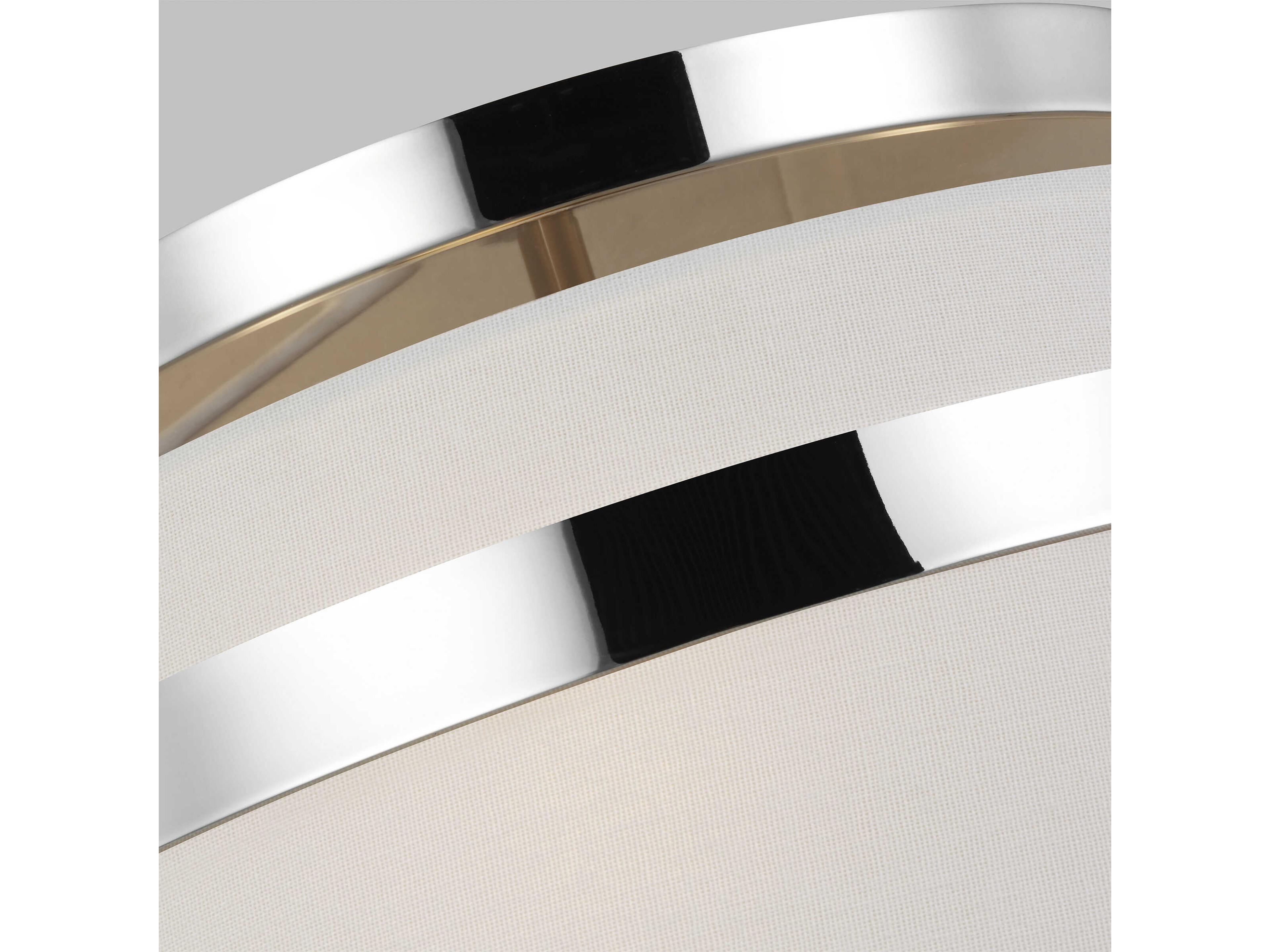 Visual Comfort Studio Cordtlandt 3-Light Polished Nickel Drum Flush Mount