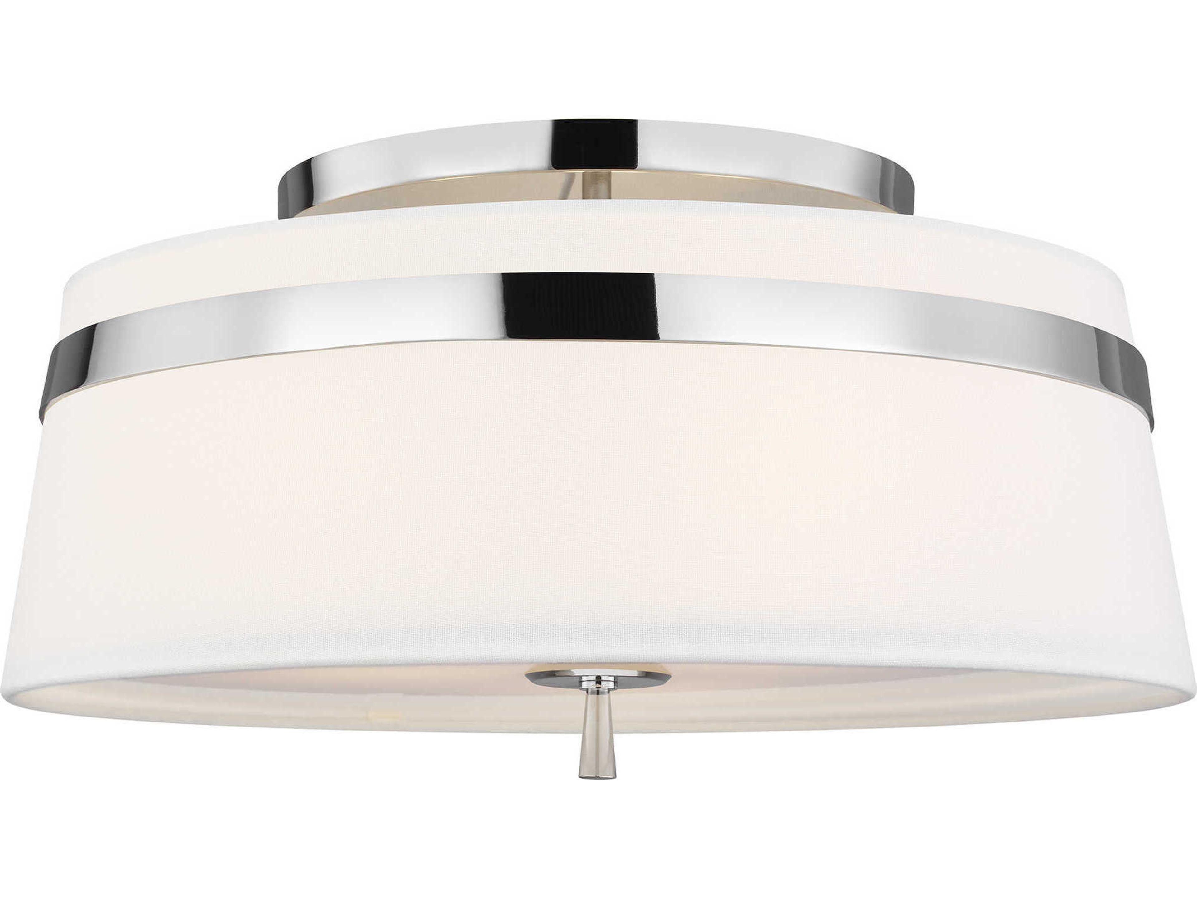 Cordtlandt 19 Inch 3 Light Polished Nickel Semi Flush Mount
