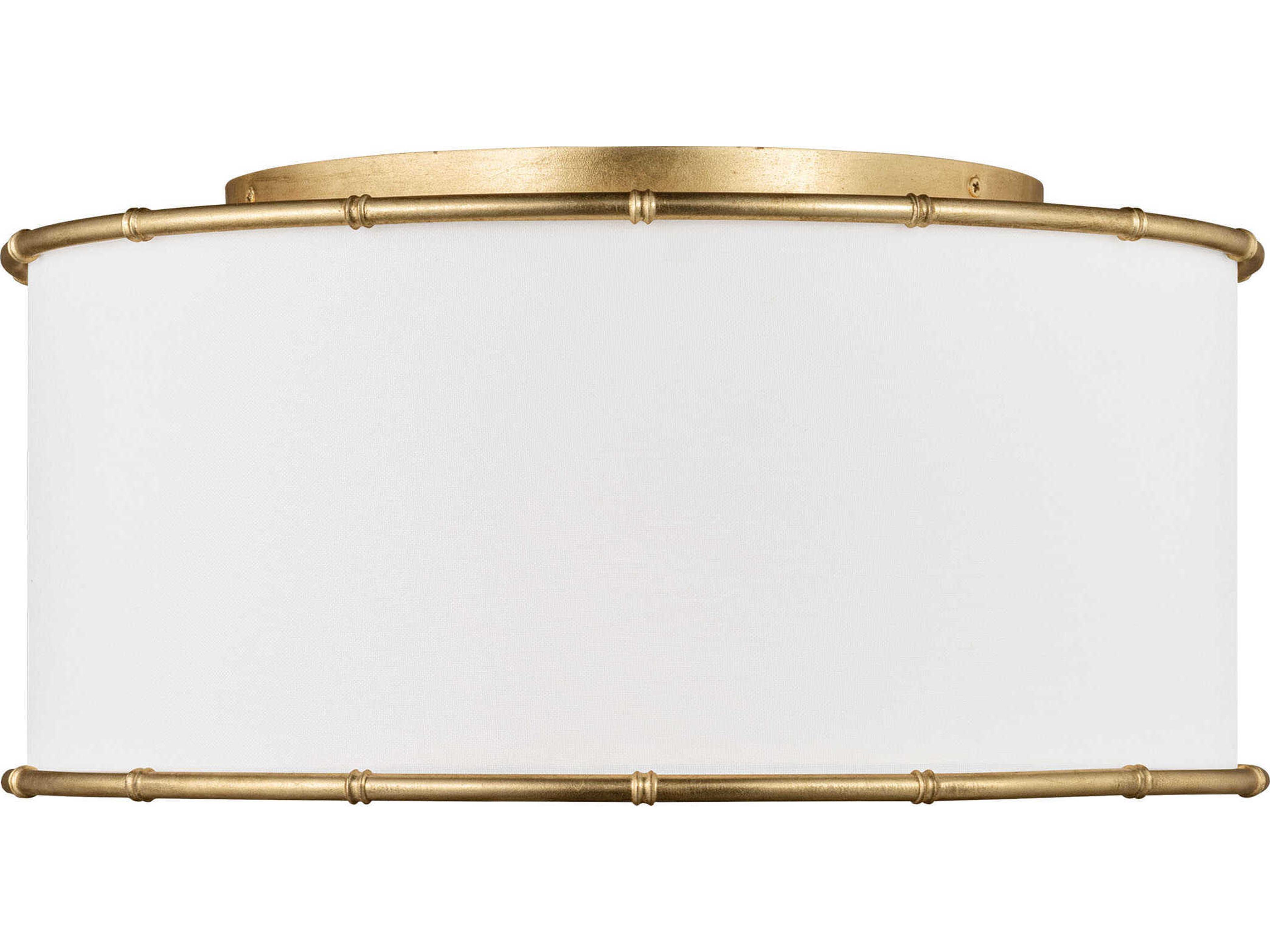 Visual Comfort Studio Aldric 2-Light Gild Gold Drum Flush Mount